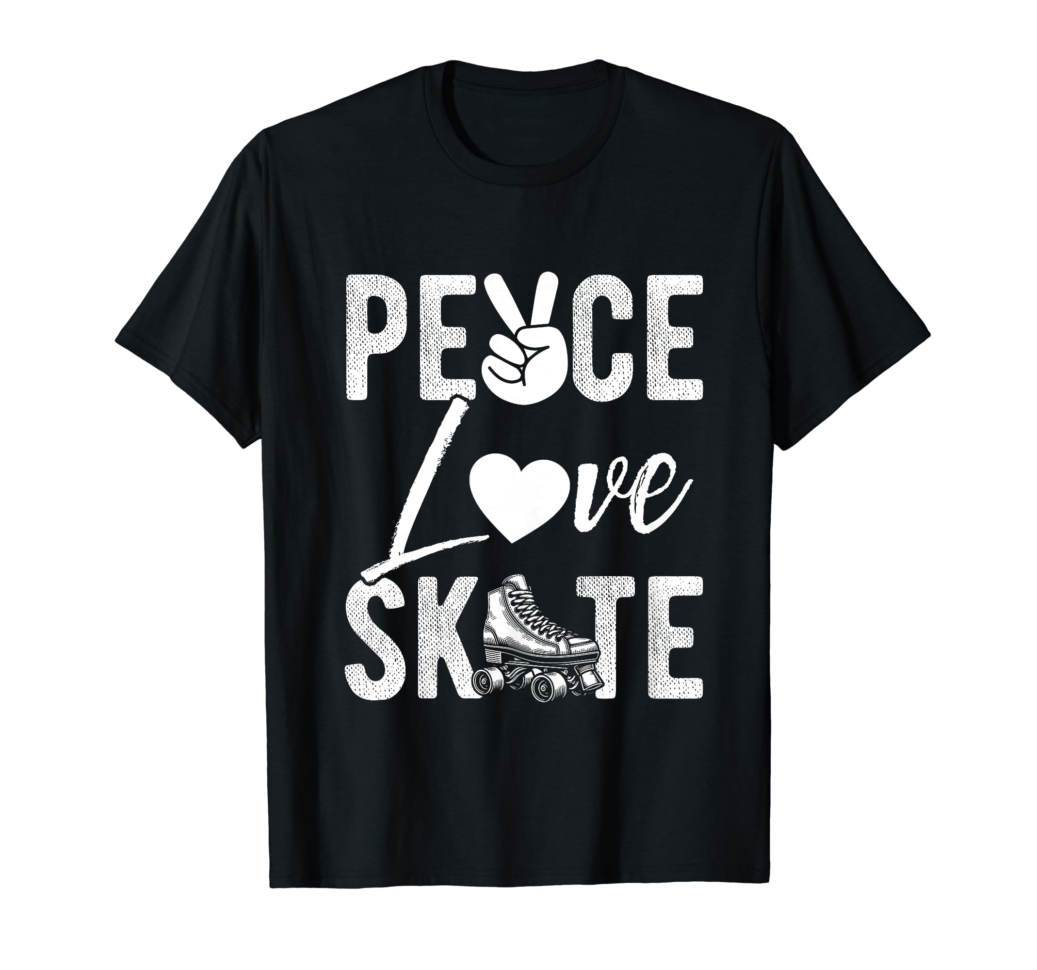 Peace Love Skate Roller Skating Peace T-Shirt - Aesthetic Graphic Unisex - T-Shirt, Sweatshirt, Hoodie