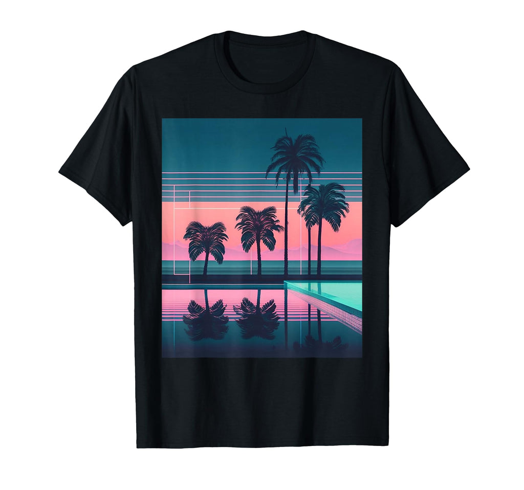 Vaporwave Aesthetic Trippy Tropical T-Shirt - Fun Novelty Design Men Women - T-Shirt, Sweatshirt, Hoodie