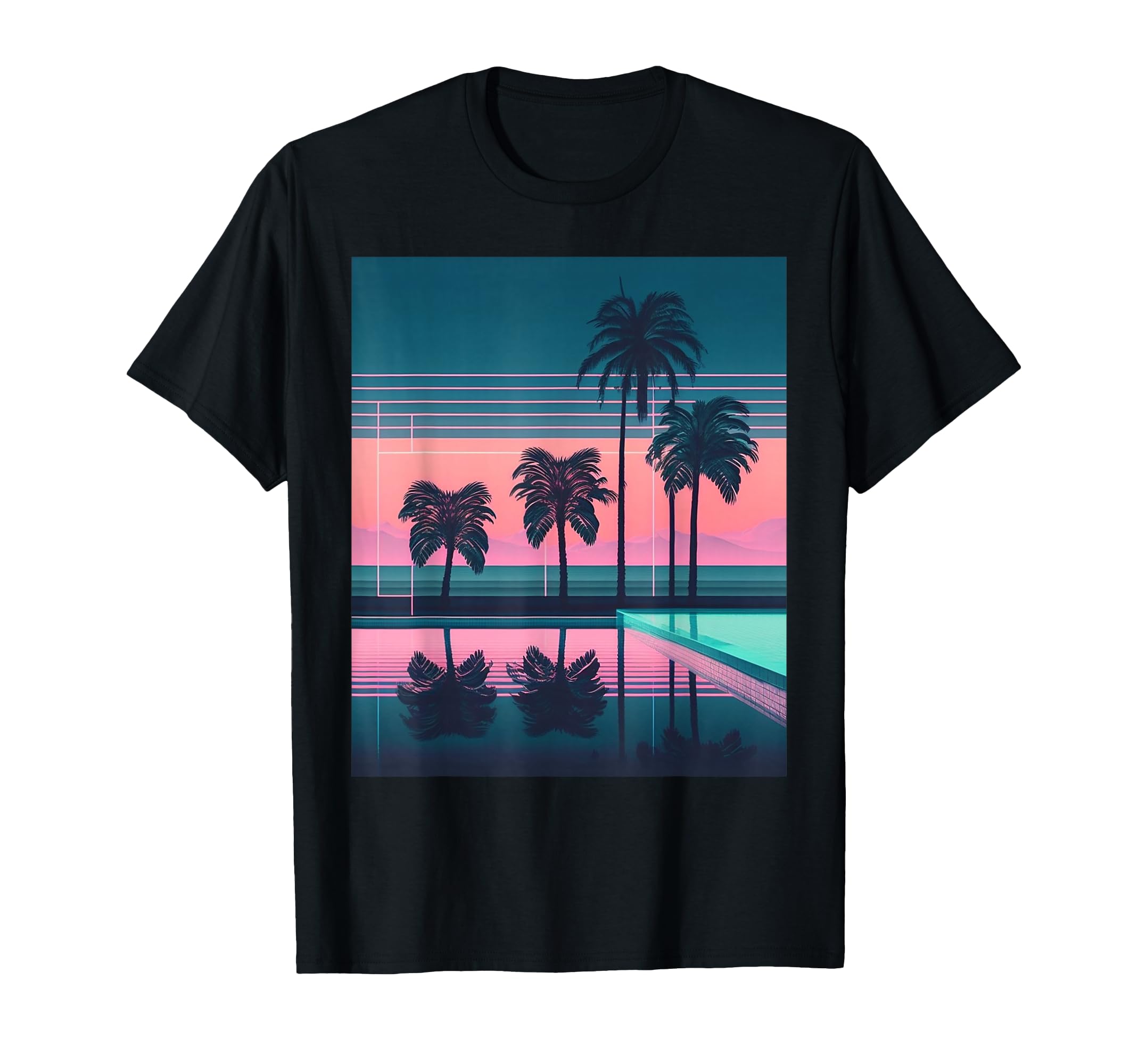 Vaporwave Aesthetic Trippy Tropical T-Shirt - Fun Novelty Design Men Women - T-Shirt, Sweatshirt, Hoodie