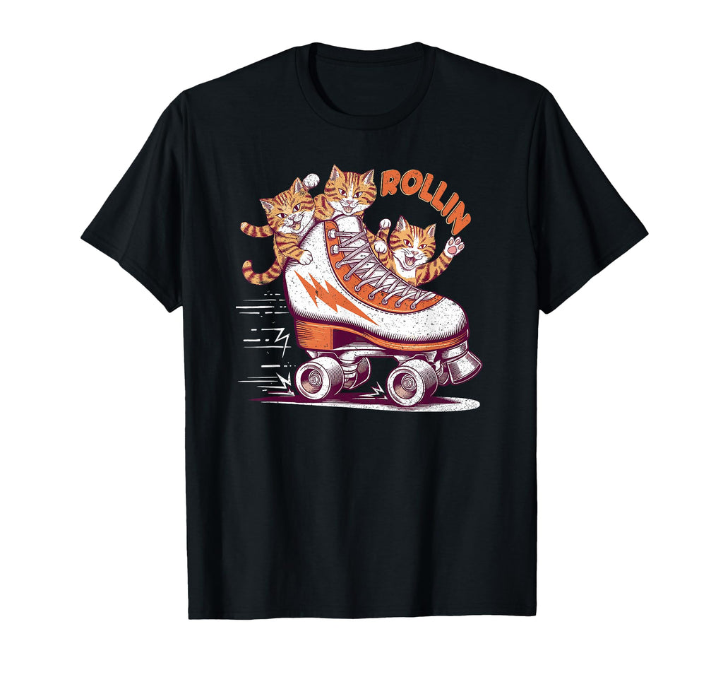 Rollin Funny Cats Roller Skate T-Shirt - Streetwear Style Unisex - T-Shirt, Sweatshirt, Hoodie