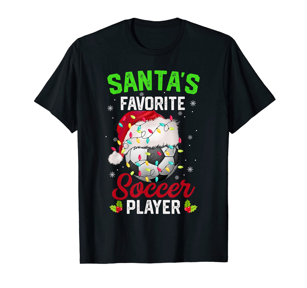 Santas Favorite Soccer Player Pajama T-Shirt - Trendy Graphic Men Women - T-Shirt, Sweatshirt, Hoodie