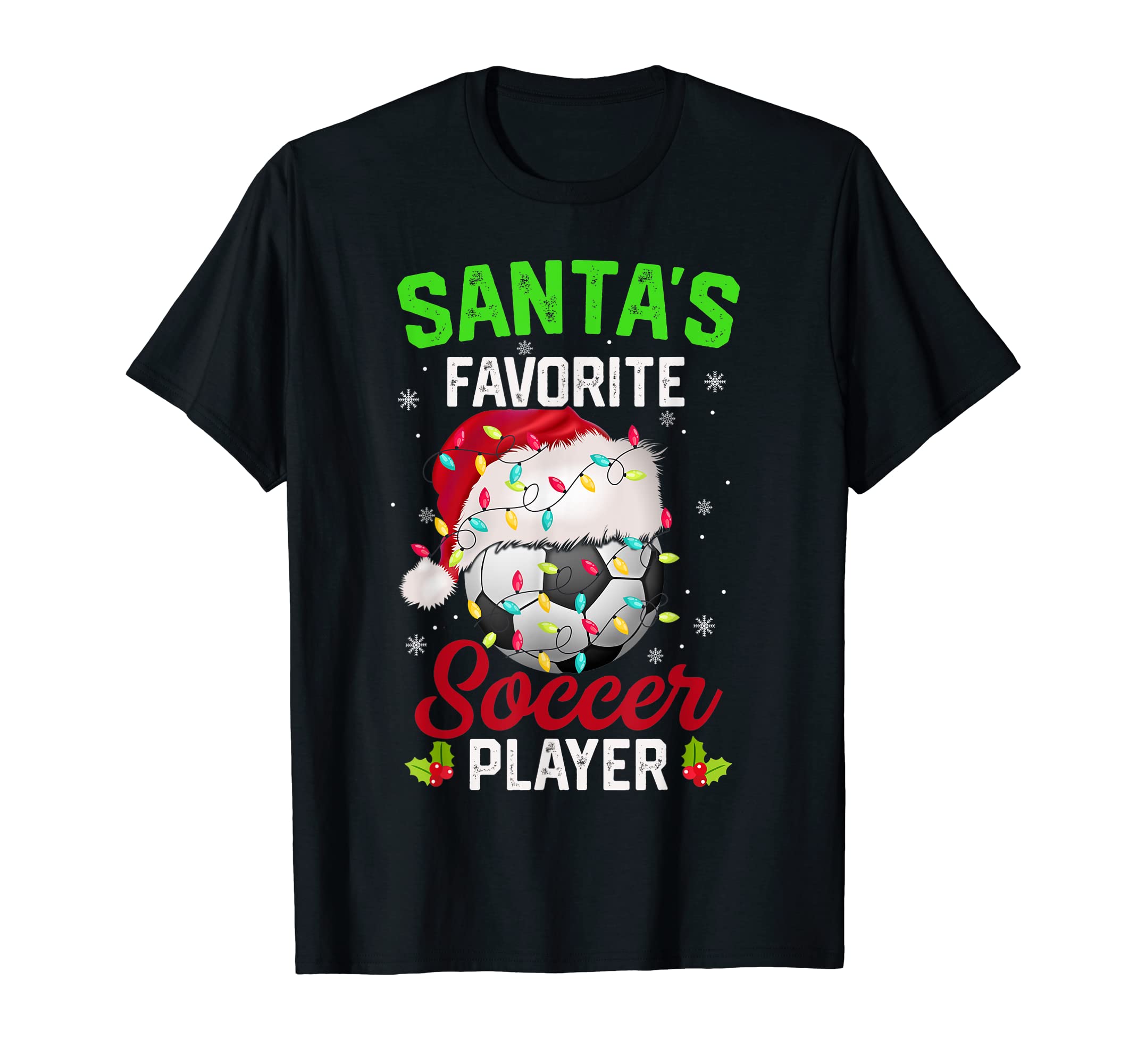 Santas Favorite Soccer Player Pajama T-Shirt - Trendy Graphic Men Women - T-Shirt, Sweatshirt, Hoodie