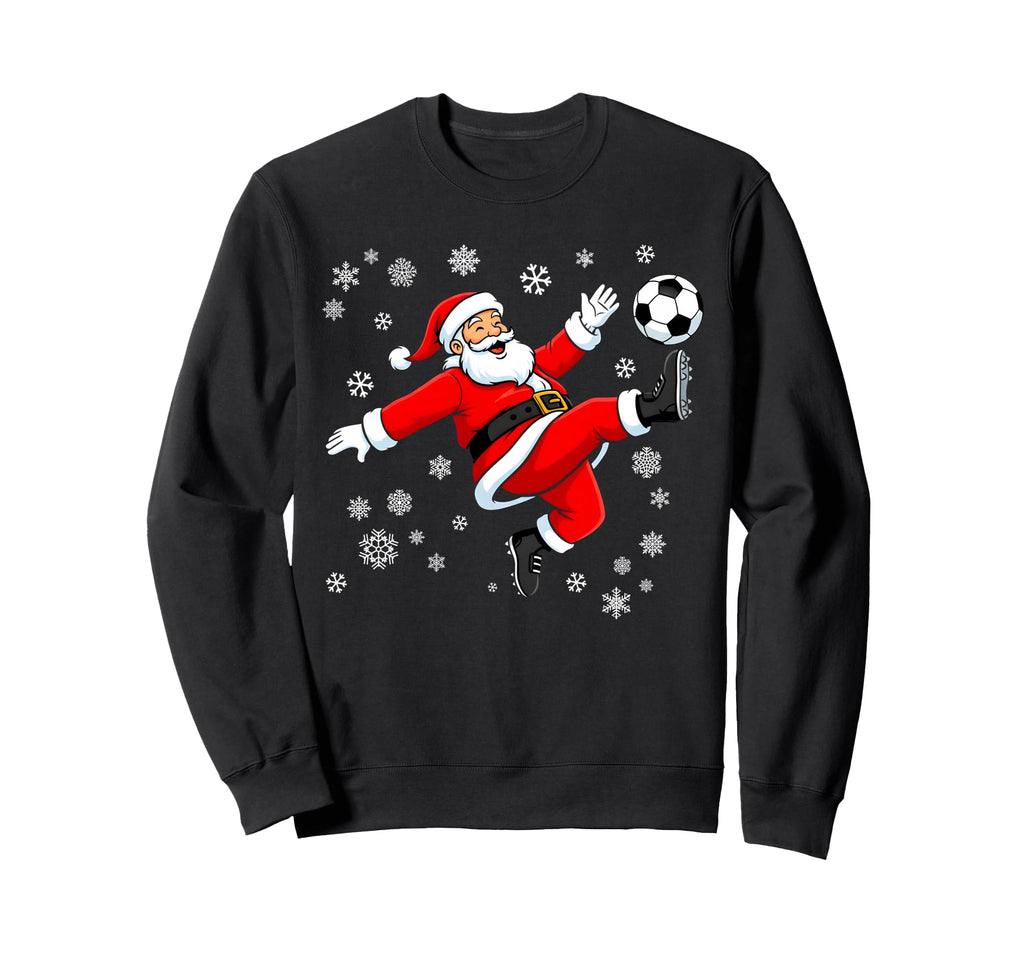 Santa Soccer Bicycle Kick Funny Sweatshirt - Graphic Print for Adults - T-Shirt, Sweatshirt, Hoodie
