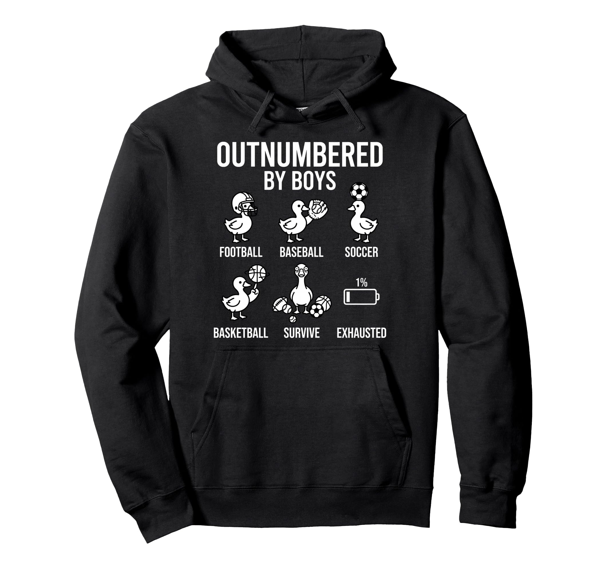 Outnumbered Ducklings Football Hoodie - Fun Novelty Design for Adults - T-Shirt, Sweatshirt, Hoodie