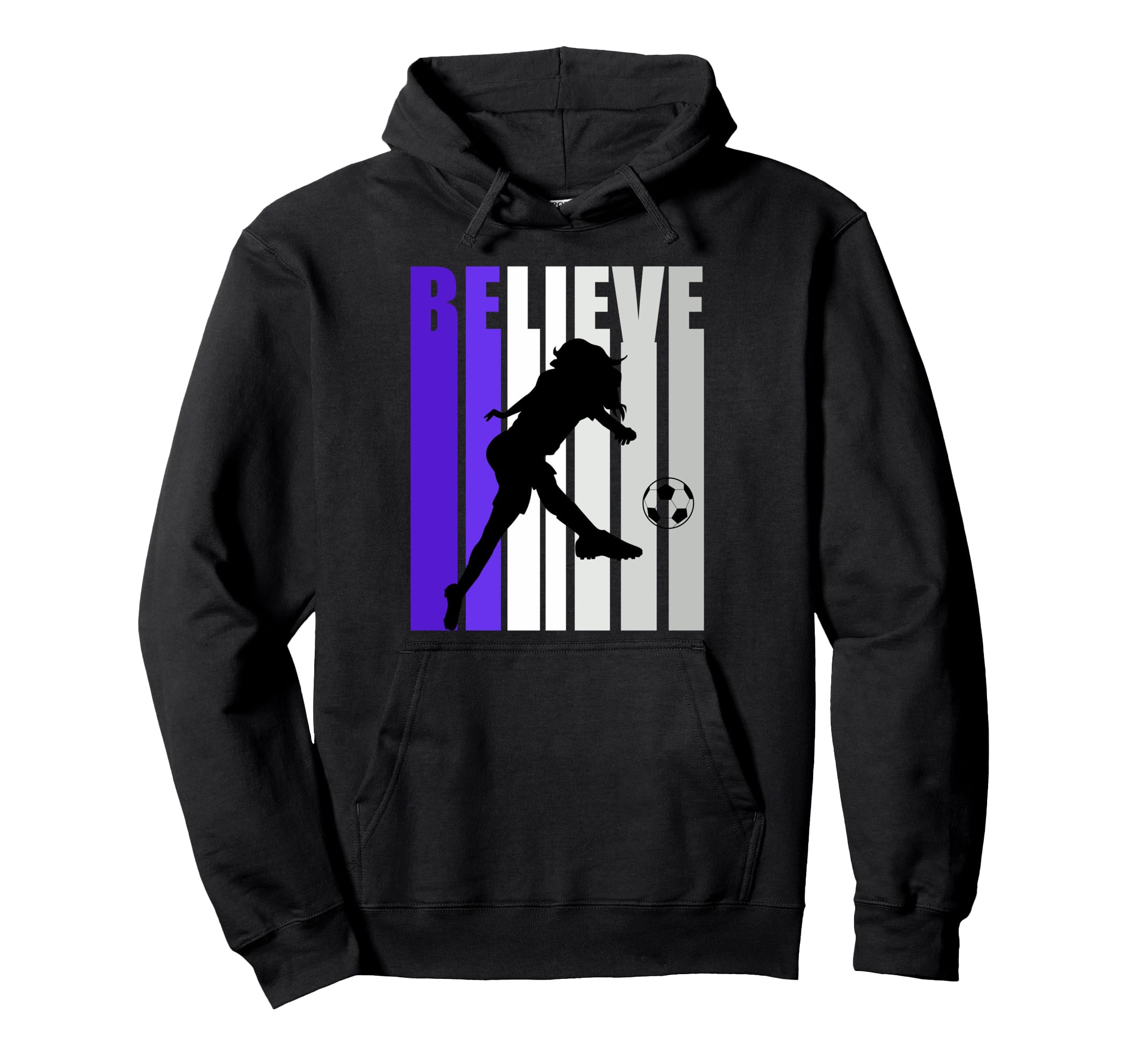 Purple Soccer Motivational Football Hoodie - Fun Novelty Design for Adults - T-Shirt, Sweatshirt, Hoodie