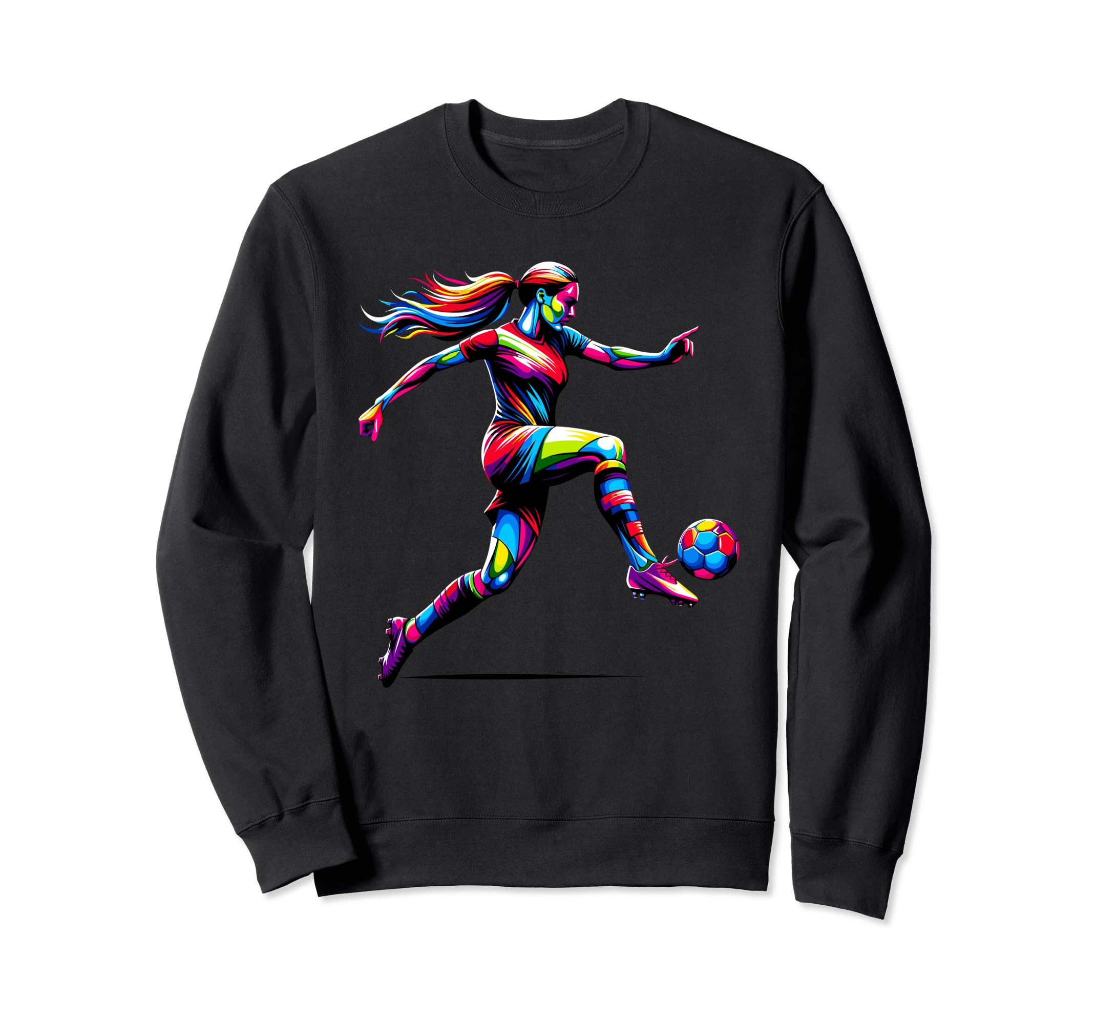 Colorful Pop Art Soccer Sport Player Sweatshirt - Novelty Apparel Unisex - T-Shirt, Sweatshirt, Hoodie
