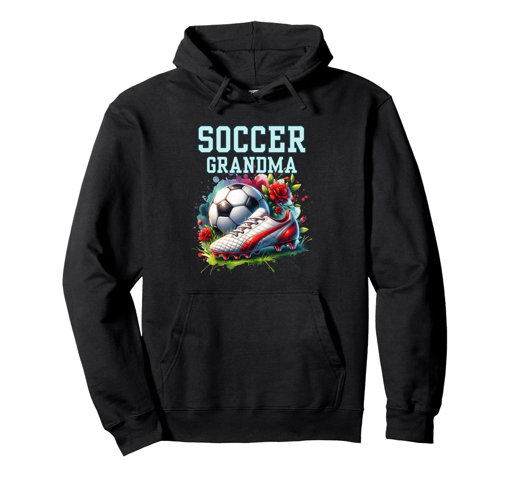 Soccer Grandma Floral Soccer Ball Hoodie - Fun Novelty Design for Adults - T-Shirt, Sweatshirt, Hoodie
