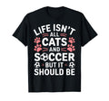 Funny Soccer Player Soccer Lovers Cats Hoodie - Aesthetic Graphic Unisex - T-Shirt, Sweatshirt, Hoodie