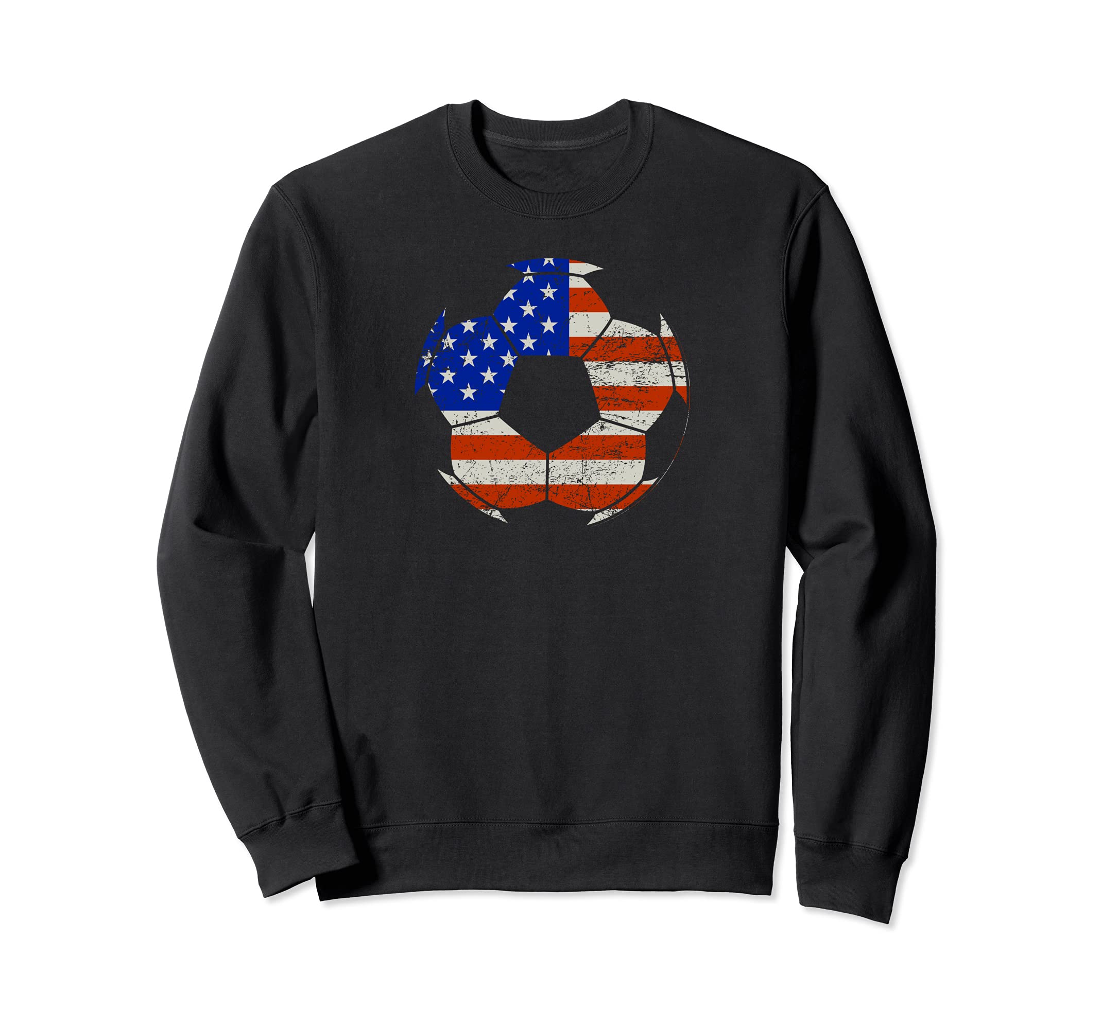 Soccer Ball Usa American Flag Sweatshirt - Unique Graphic Men Women - T-Shirt, Sweatshirt, Hoodie