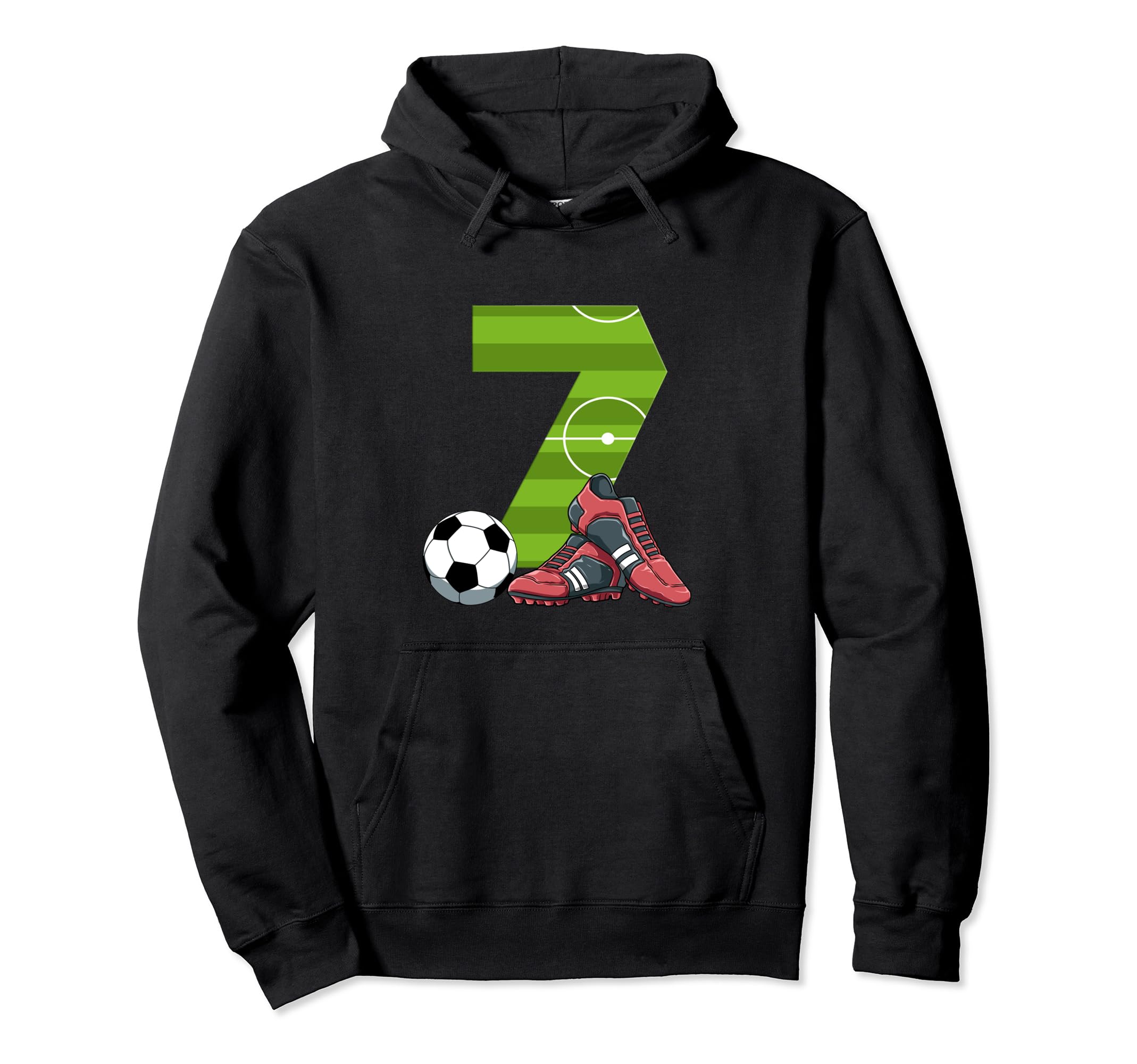 7 Birthday Soccer 7 Year Old Hoodie - Custom Art Print for Adults - T-Shirt, Sweatshirt, Hoodie