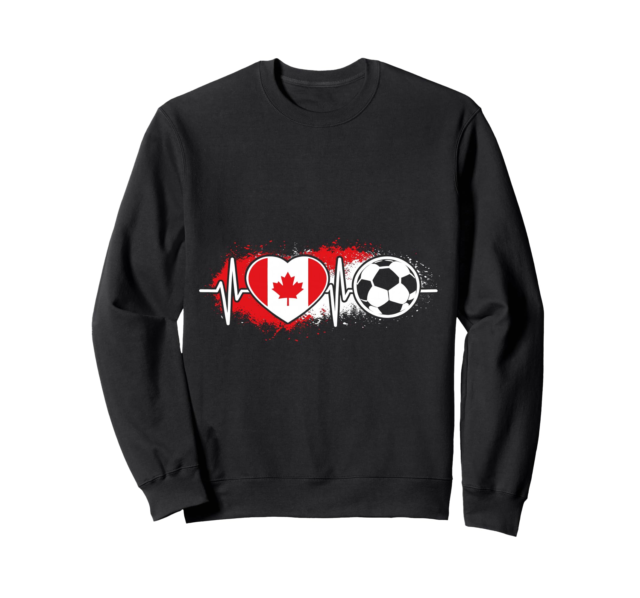 Soccer Heartbeat Canada Flag Football Sweatshirt - Streetwear Style Unisex - T-Shirt, Sweatshirt, Hoodie