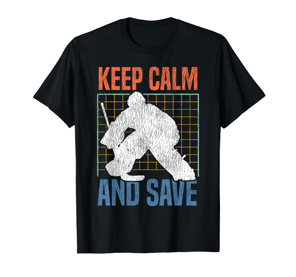 Ice Hockey Goalie Goalkeeper Keep Calm T-Shirt - Custom Art Print Unisex - T-Shirt, Sweatshirt, Hoodie