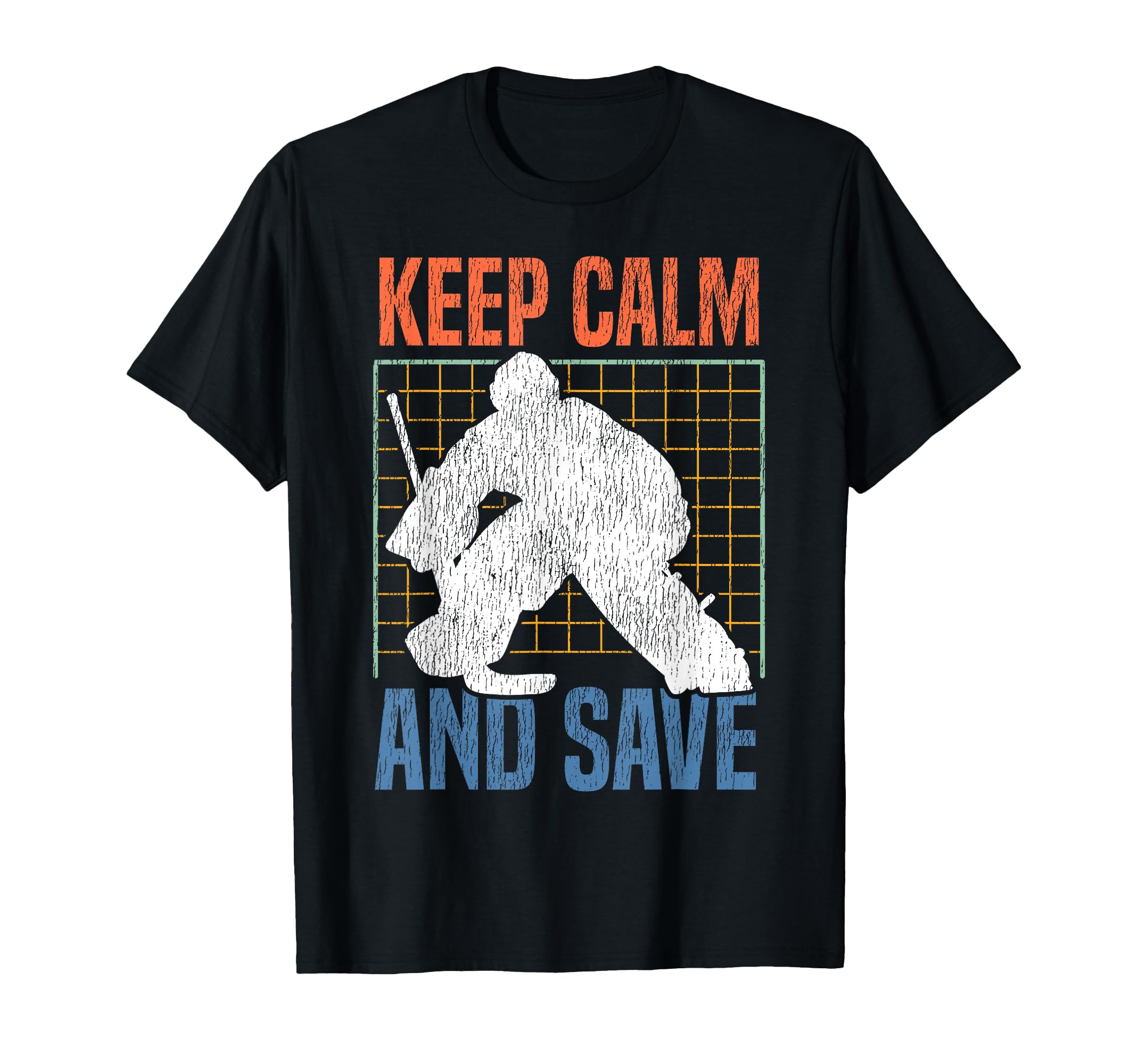 Ice Hockey Goalie Goalkeeper Keep Calm T-Shirt - Custom Art Print Unisex - T-Shirt, Sweatshirt, Hoodie