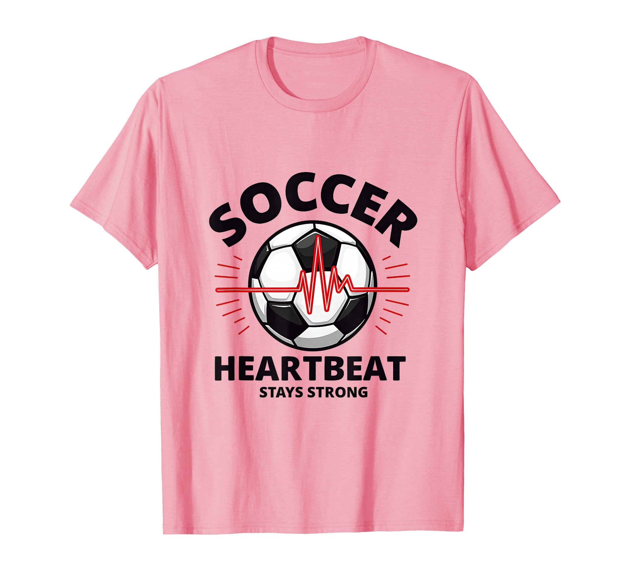 Soccer Heartbeat Stays Strong Athletic T-Shirt - Trendy Graphic Unisex - T-Shirt, Sweatshirt, Hoodie