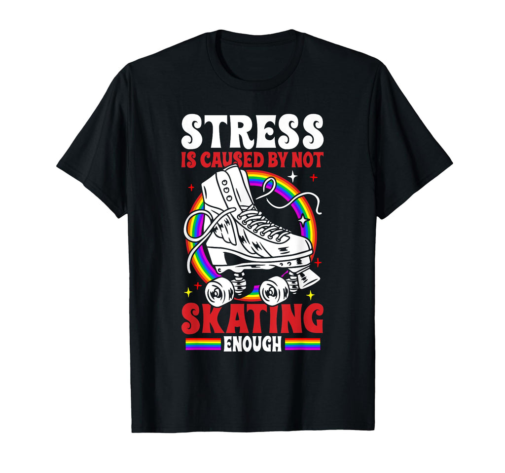 Roller Skating Skate 1970S Stress Is T-Shirt - Minimalist Print for Adults - T-Shirt, Sweatshirt, Hoodie