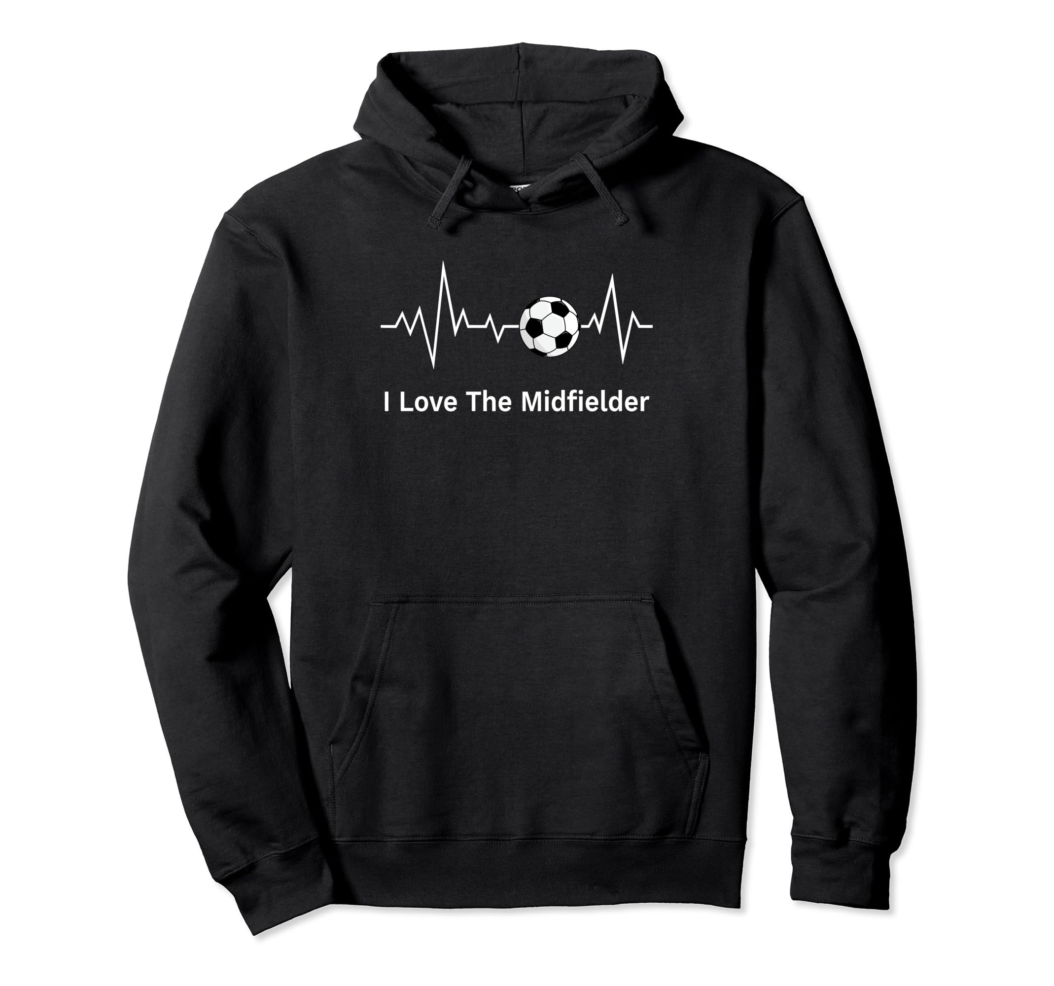 Soccer Grandpas I Love Midfielder Heartbeat Hoodie - Graphic Print Unisex - T-Shirt, Sweatshirt, Hoodie