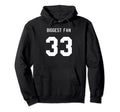 Number 33 Biggest Fan Sport Spirit Wear Hoodie - Custom Art Print Unisex - T-Shirt, Sweatshirt, Hoodie