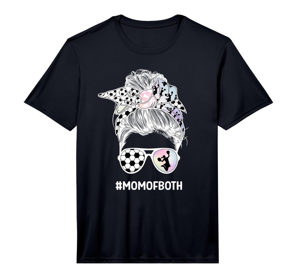 Mens Mom Both Messy Bun Cheerleader T-Shirt - Graphic Print for Adults - T-Shirt, Sweatshirt, Hoodie