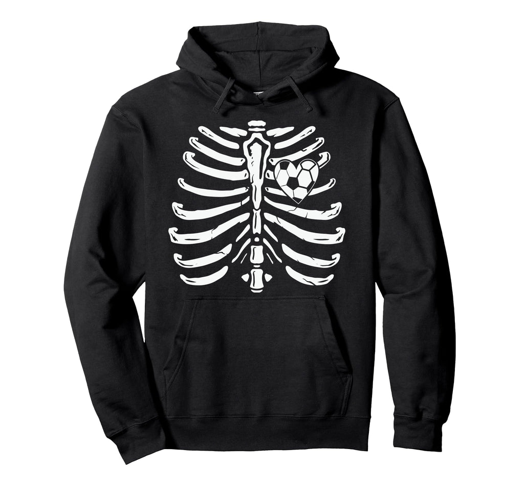 Soccer Player Heart Skeleton Ribs Hoodie - Streetwear Style for Adults - T-Shirt, Sweatshirt, Hoodie