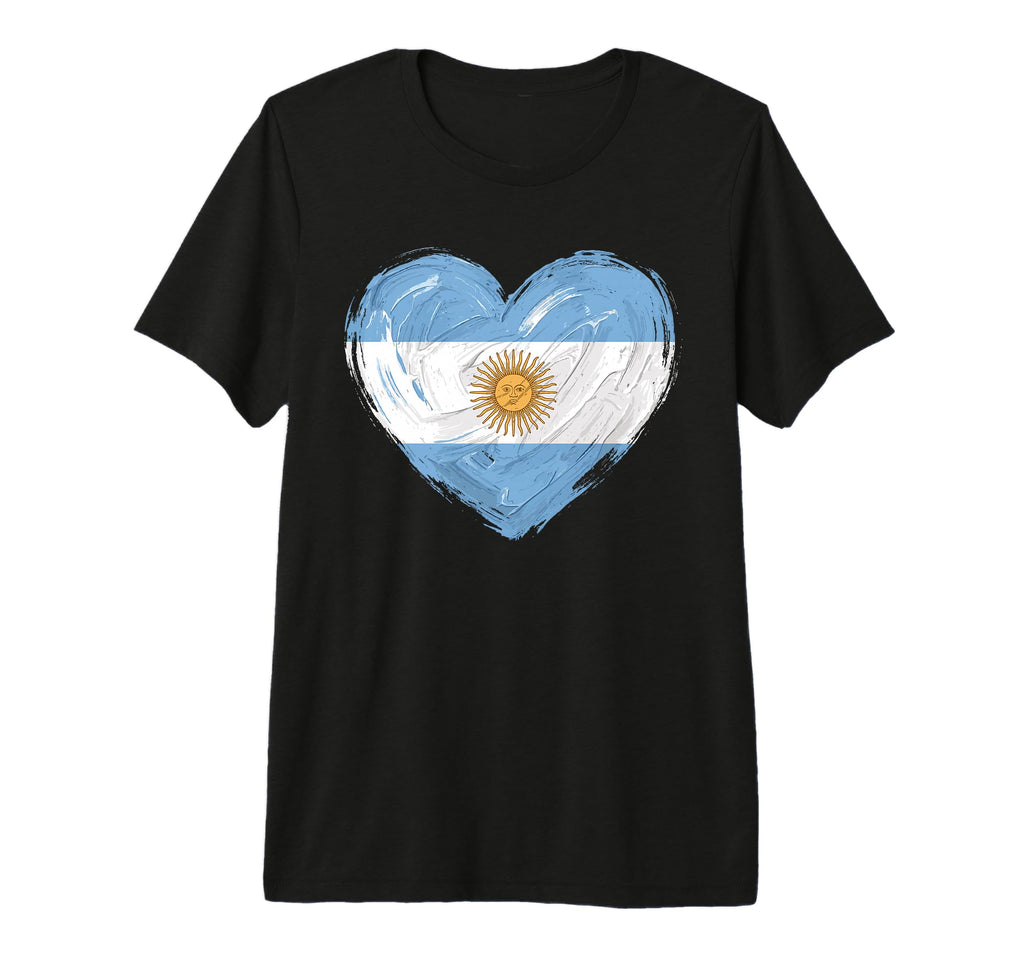 Argentina Flag Heart Soccer Football T-Shirt - Novelty Apparel Unisex - T-Shirt, Sweatshirt, Hoodie