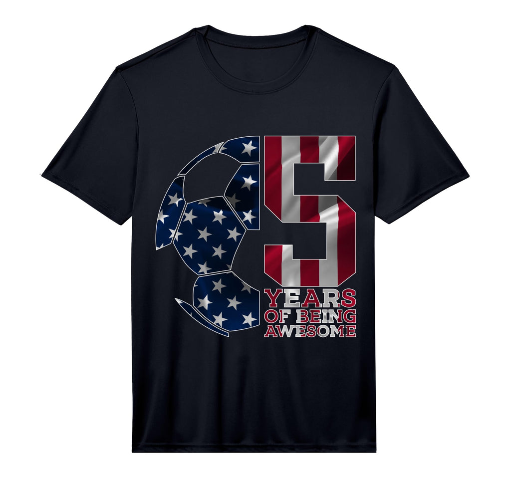 5 Years Being Awesome Soccer 5Th T-Shirt - Graphic Print Men Women - T-Shirt, Sweatshirt, Hoodie
