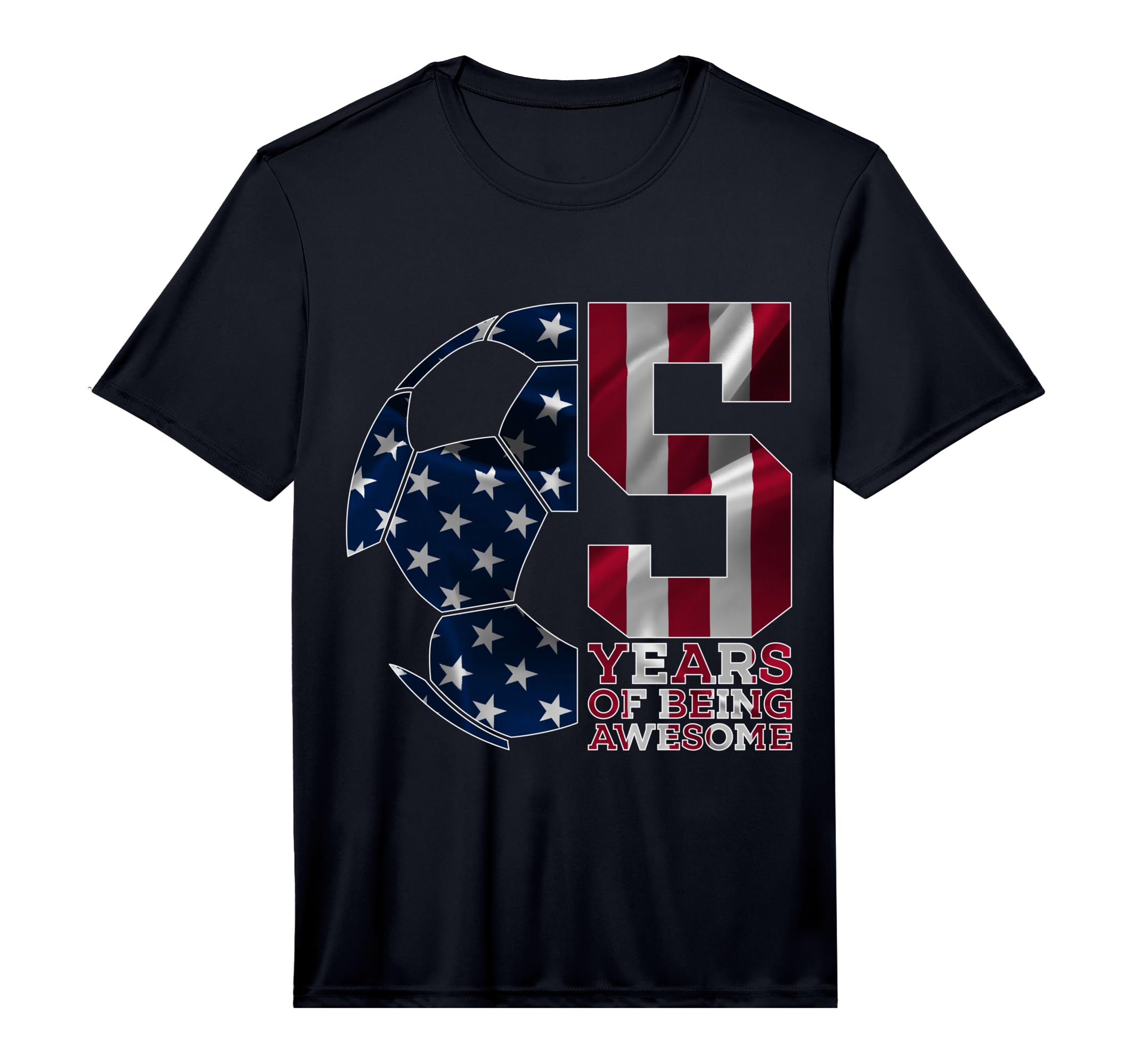 5 Years Being Awesome Soccer 5Th T-Shirt - Graphic Print Men Women - T-Shirt, Sweatshirt, Hoodie