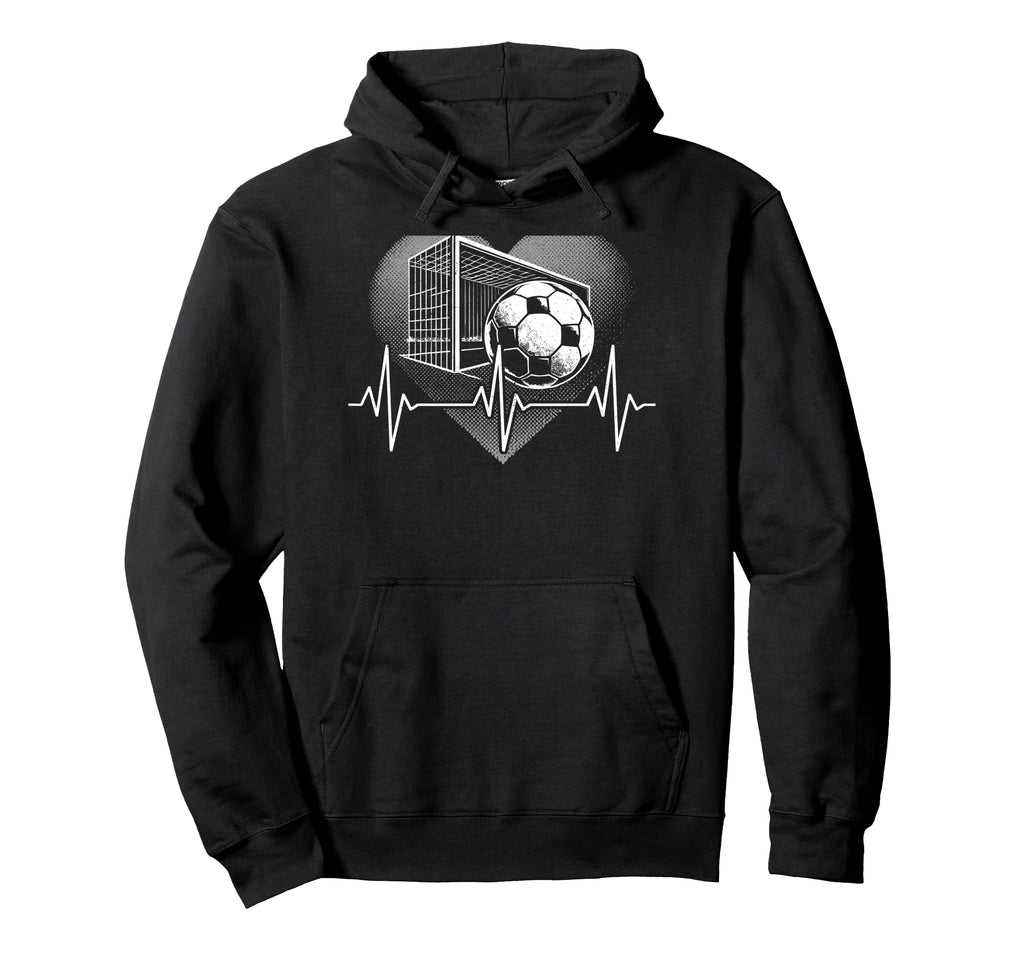 Heartbeat Soccer Player Goal Team Sports Hoodie - Novelty Apparel Unisex - T-Shirt, Sweatshirt, Hoodie