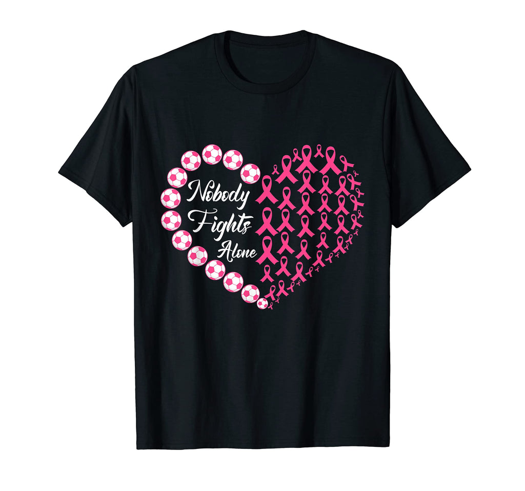 Nobody Fights Alone Breast Cancer T-Shirt - Aesthetic Graphic for Adults - T-Shirt, Sweatshirt, Hoodie