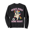 Grace Vibes Soccer Unicorn Sweatshirt - Casual Everyday Wear for Adults - T-Shirt, Sweatshirt, Hoodie