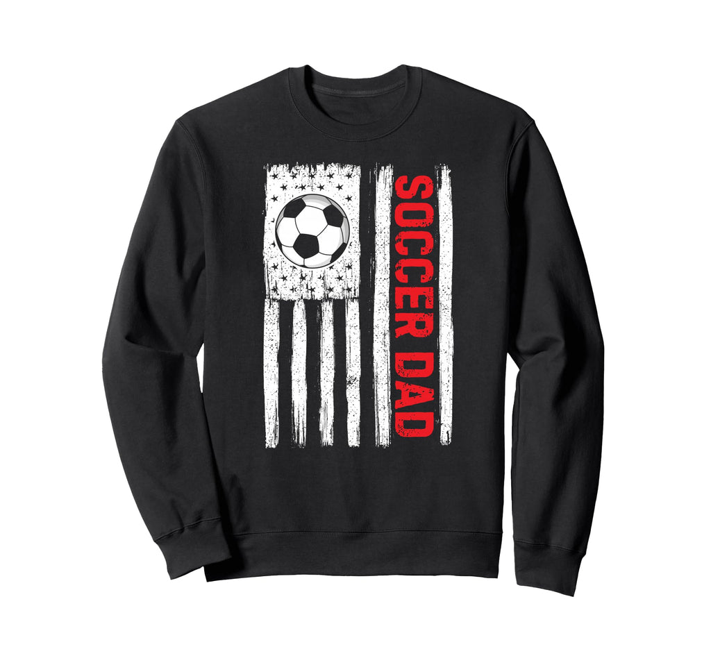 Red Soccer Dad Flag Hoodie - Minimalist Print for Adults - T-Shirt, Sweatshirt, Hoodie