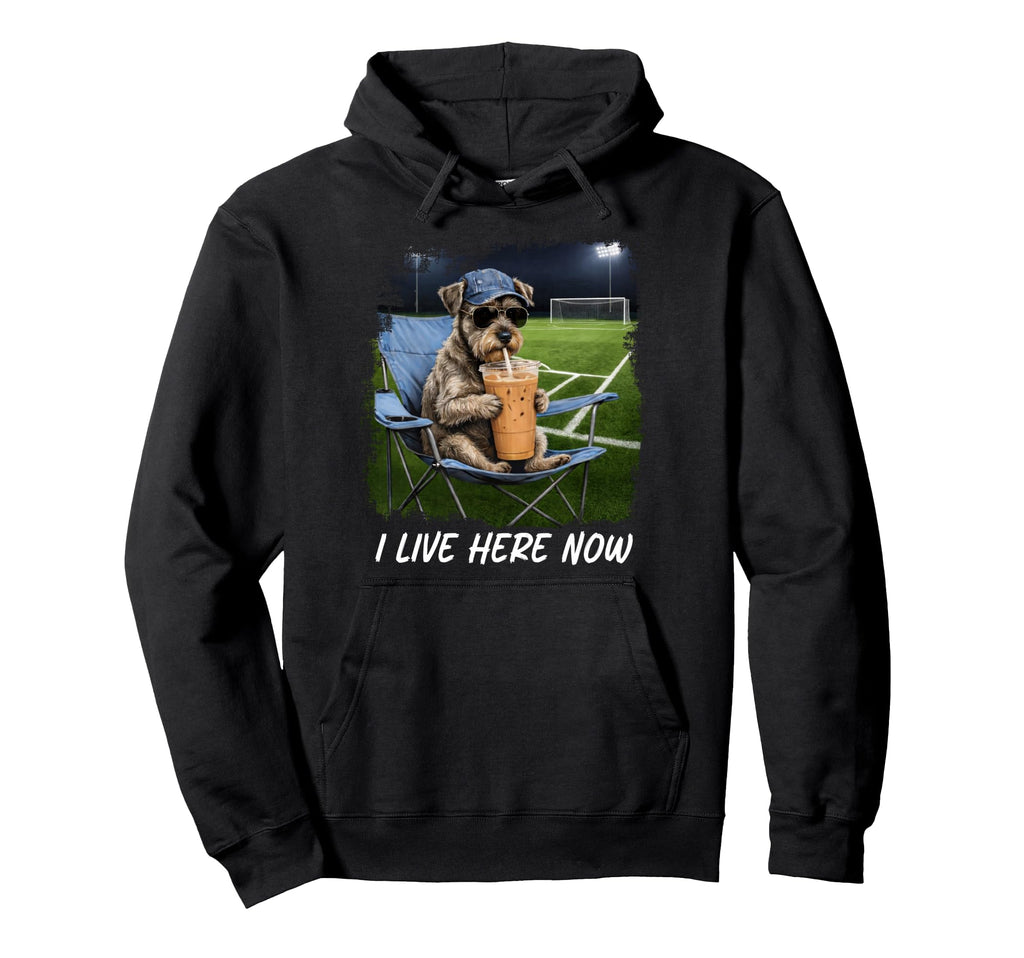 Soccer Dad I Live Here Now Soccer Mom Hoodie - Trendy Graphic for Adults - T-Shirt, Sweatshirt, Hoodie