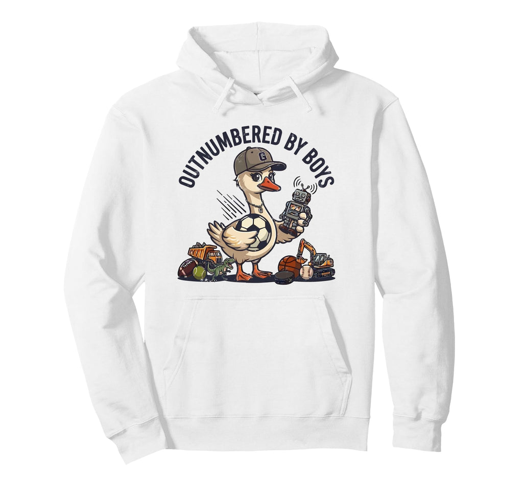 Outnumbered Mom Soccer Mom Football Goose Hoodie - Custom Art Print Unisex - T-Shirt, Sweatshirt, Hoodie