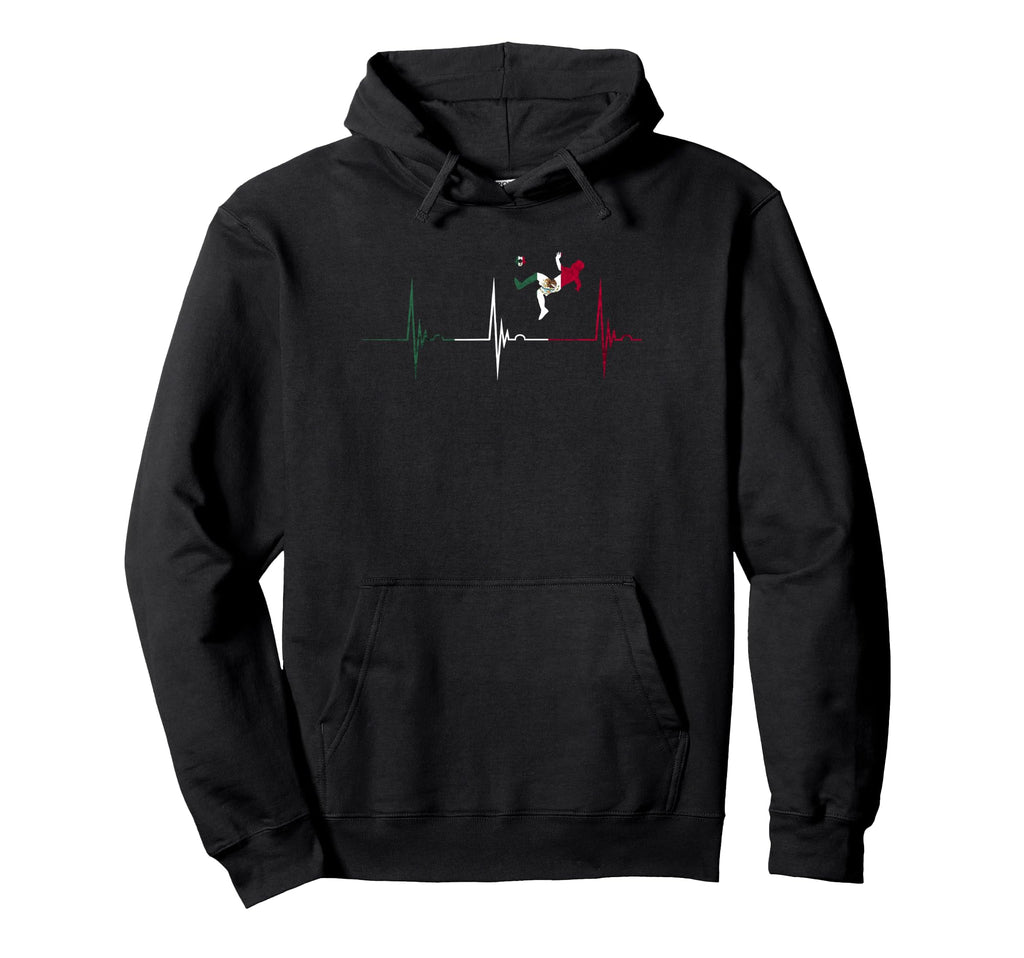 Mexican Pride Heartbeat Ekg Pulse Mexican Hoodie - Novelty Apparel Unisex - T-Shirt, Sweatshirt, Hoodie