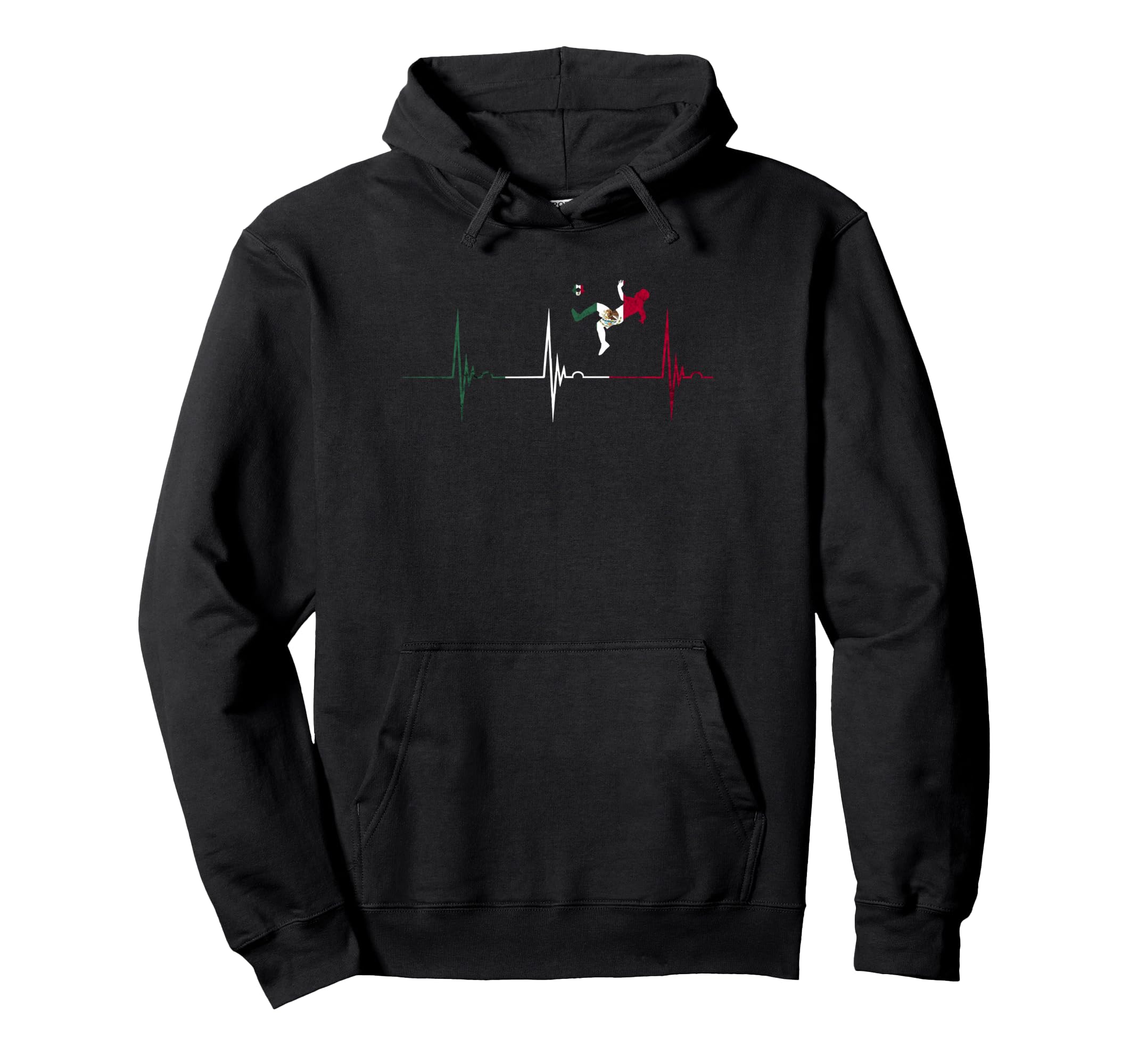 Mexican Pride Heartbeat Ekg Pulse Mexican Hoodie - Novelty Apparel Unisex - T-Shirt, Sweatshirt, Hoodie