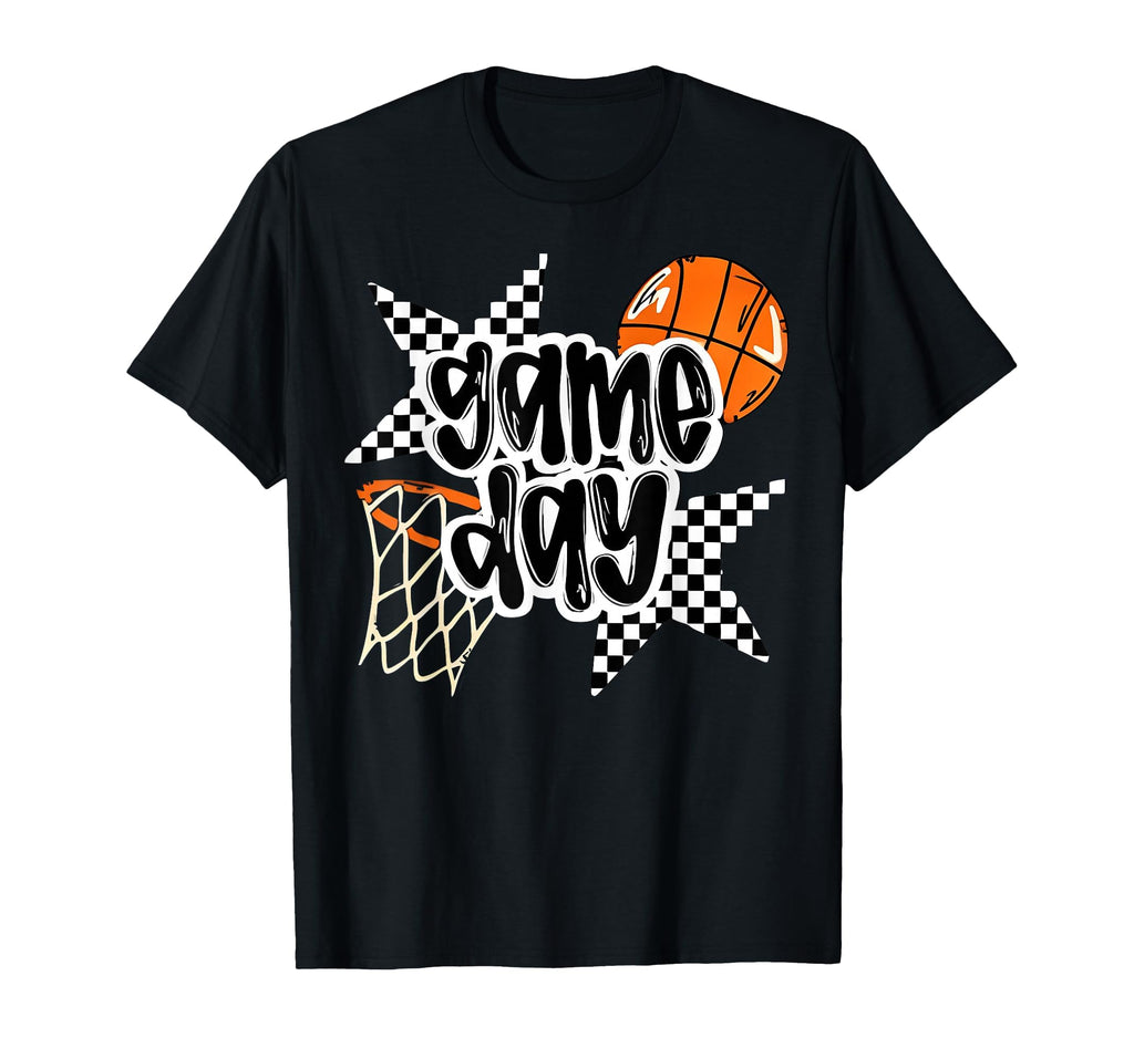 Basketball Player Game Day Checkered T-Shirt - Novelty Apparel Unisex - T-Shirt, Sweatshirt, Hoodie