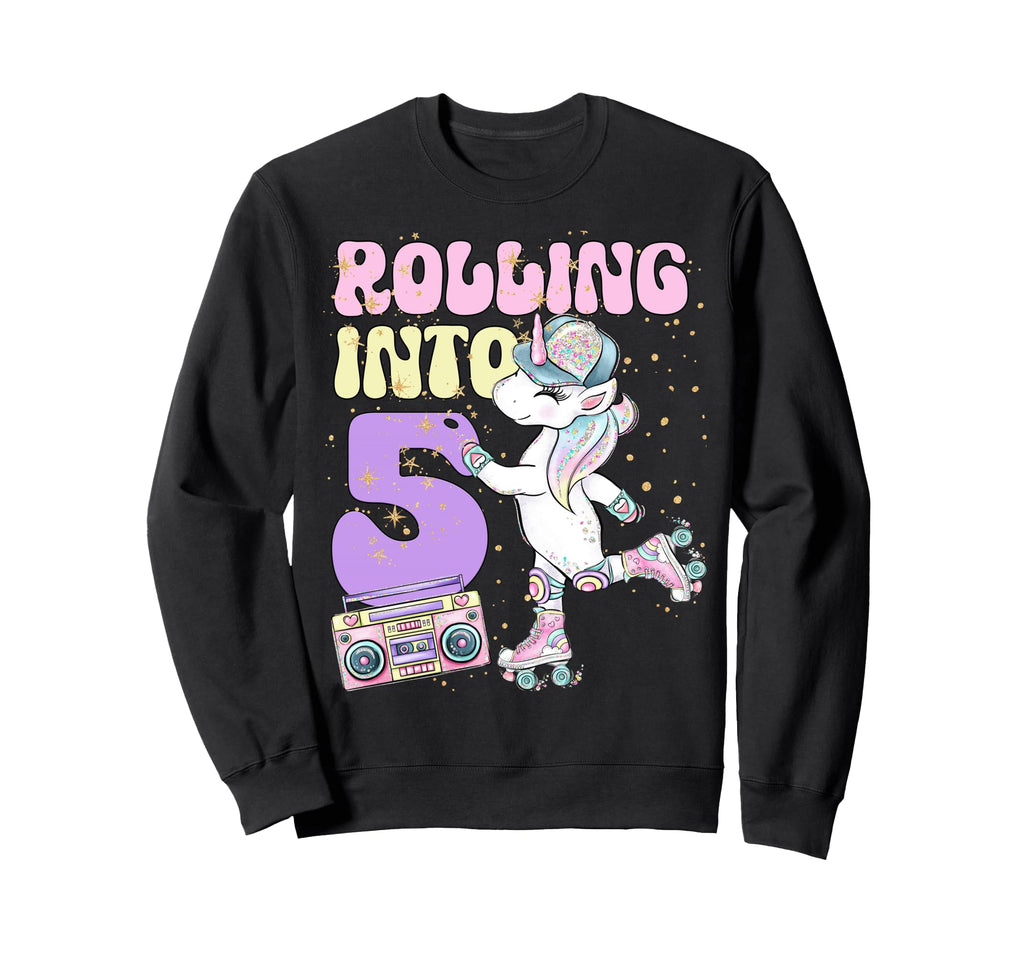 5Th Birthday Roller Skate Party Sweatshirt - Casual Everyday Wear Unisex - T-Shirt, Sweatshirt, Hoodie