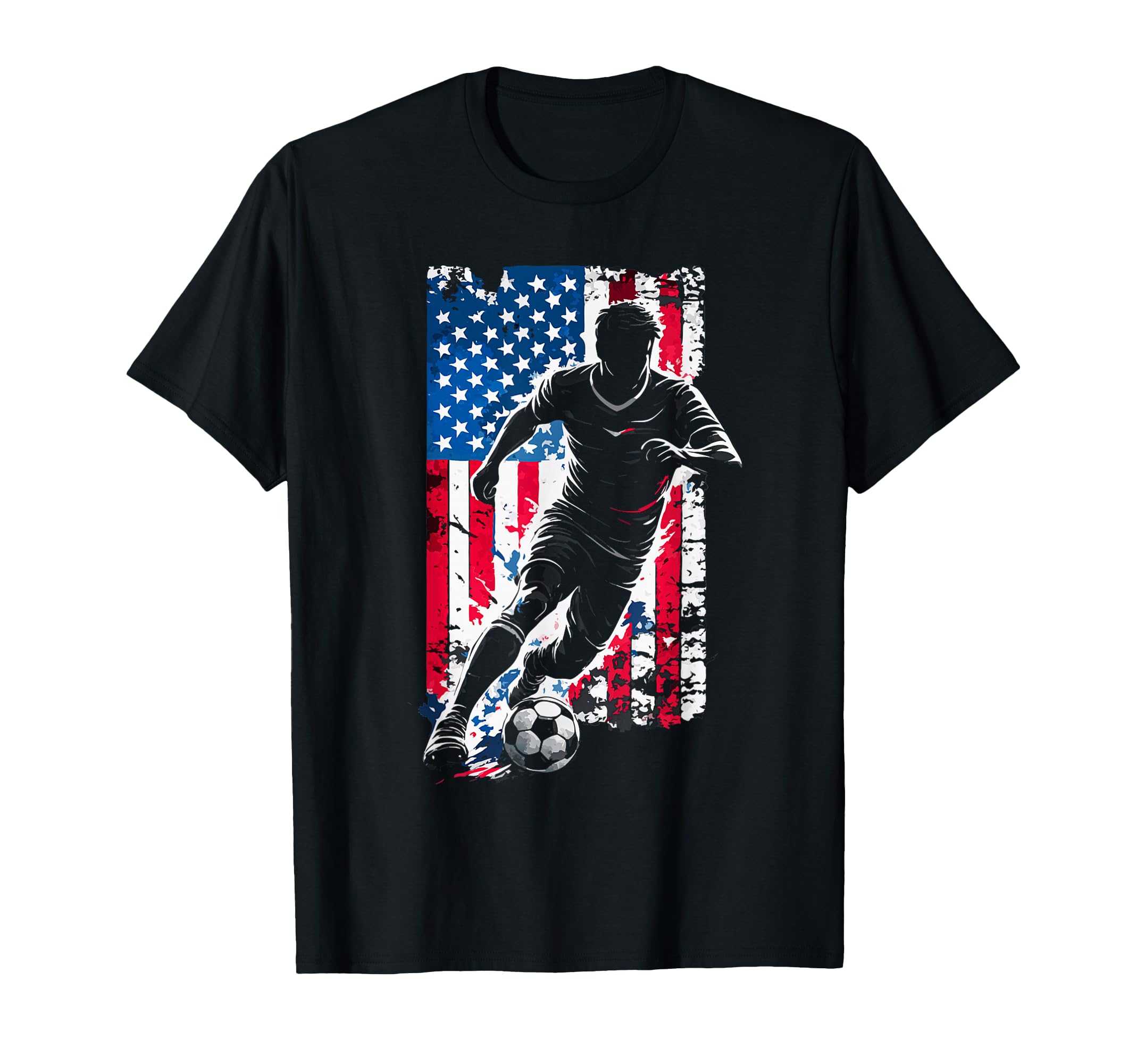 American Flag Soccer Player Patriotic T-Shirt - Unique Graphic for Adults - T-Shirt, Sweatshirt, Hoodie