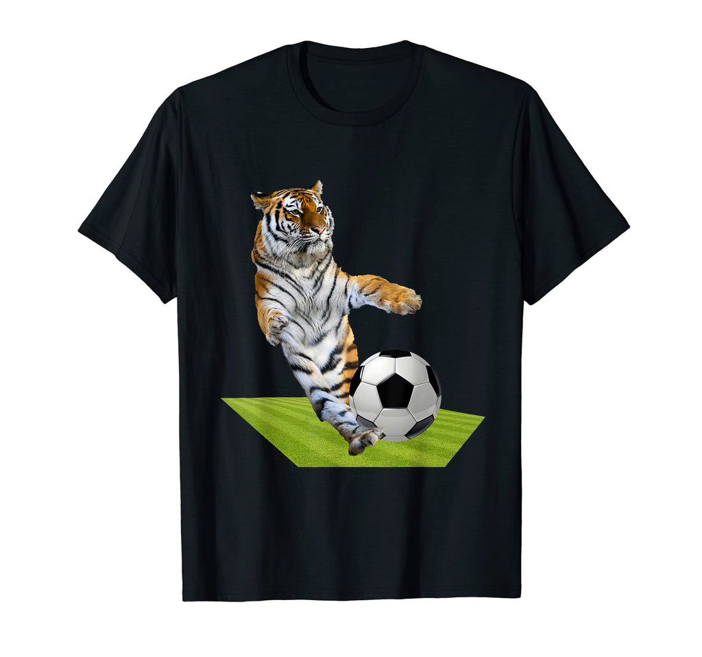 Tiger Tigers Playing Soccer Football Funny T-Shirt - Trendy Graphic Unisex - T-Shirt, Sweatshirt, Hoodie