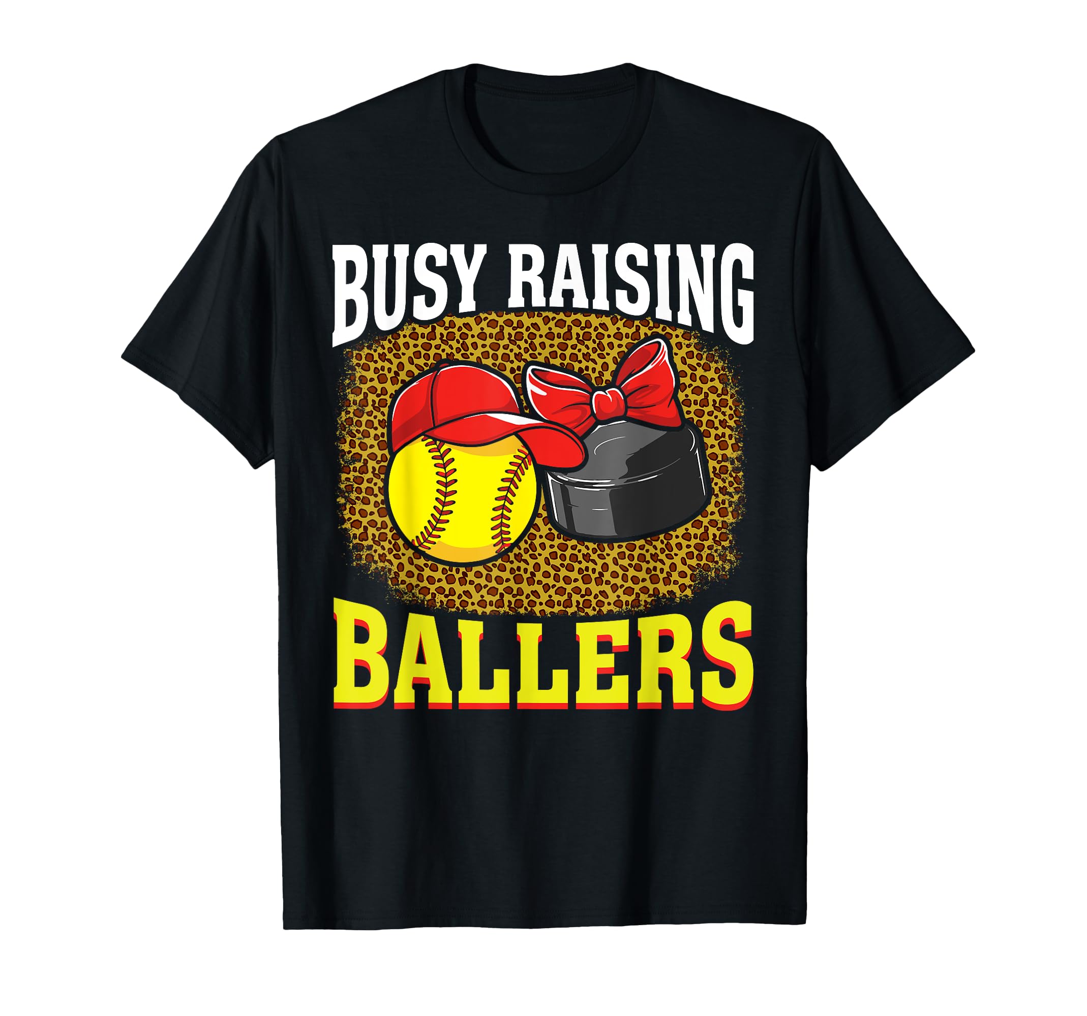 Busy Raising Ballers Softball Hockey T-Shirt - Graphic Print for Adults - T-Shirt, Sweatshirt, Hoodie