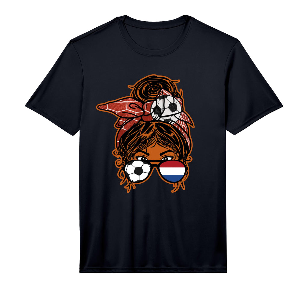Messy Bun Hair Brown Skin Soccer T-Shirt - Custom Art Print Men Women - T-Shirt, Sweatshirt, Hoodie