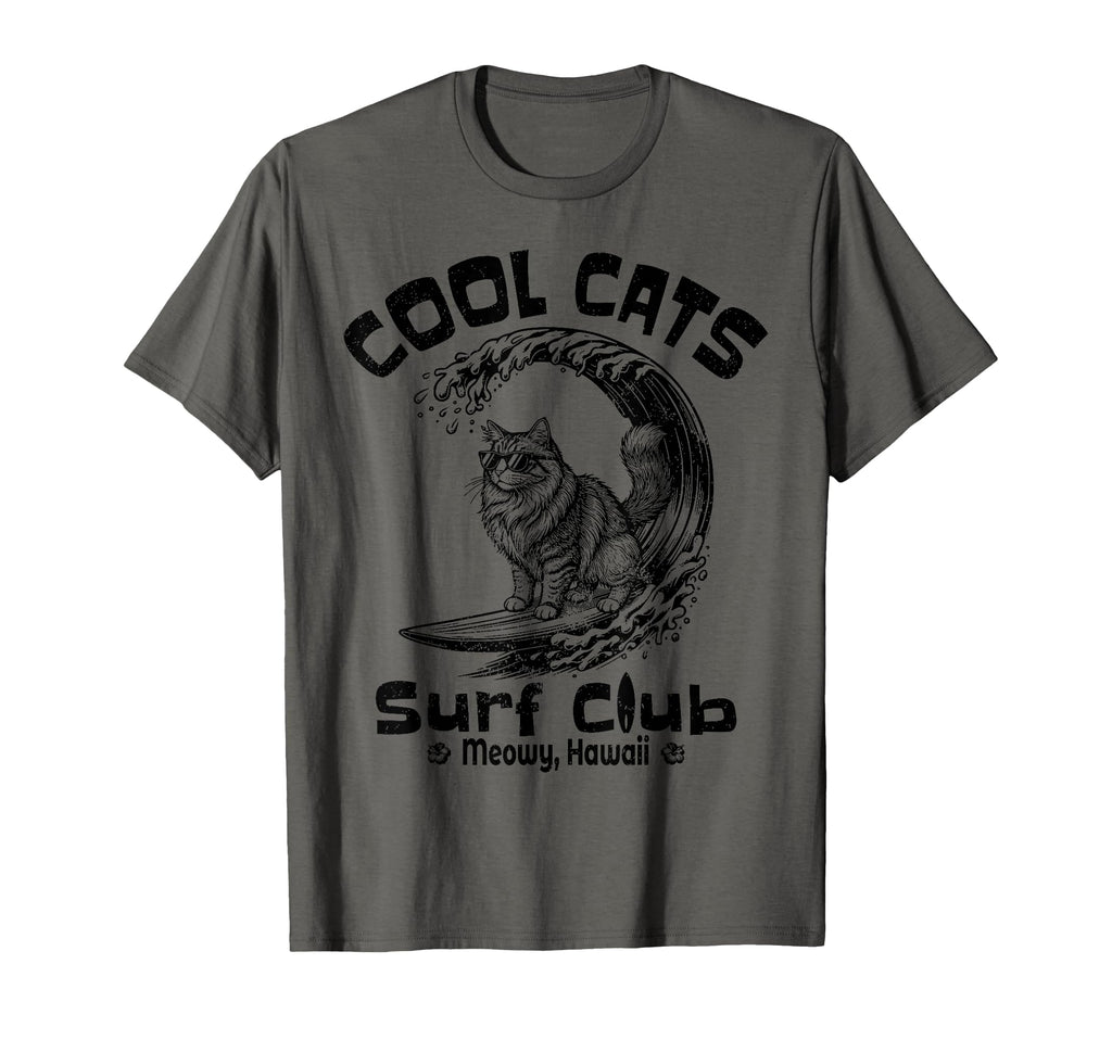 Cats Surf Club Meowy Hawaii T-Shirt - Minimalist Print Men Women - T-Shirt, Sweatshirt, Hoodie