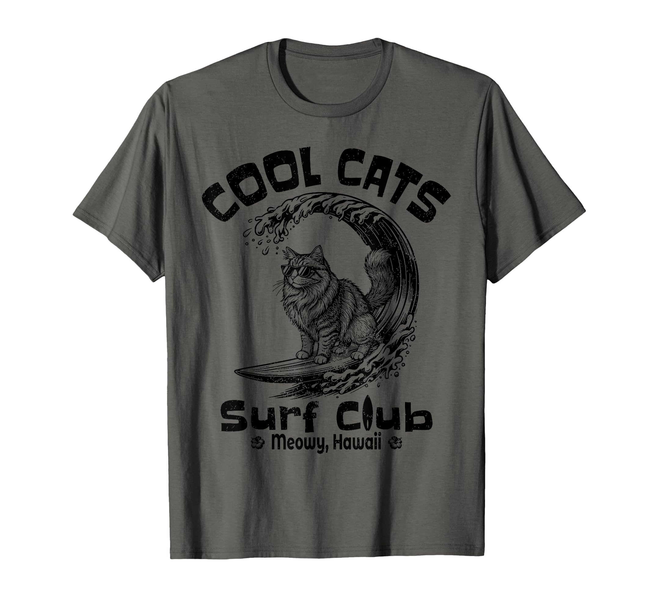 Cats Surf Club Meowy Hawaii T-Shirt - Minimalist Print Men Women - T-Shirt, Sweatshirt, Hoodie