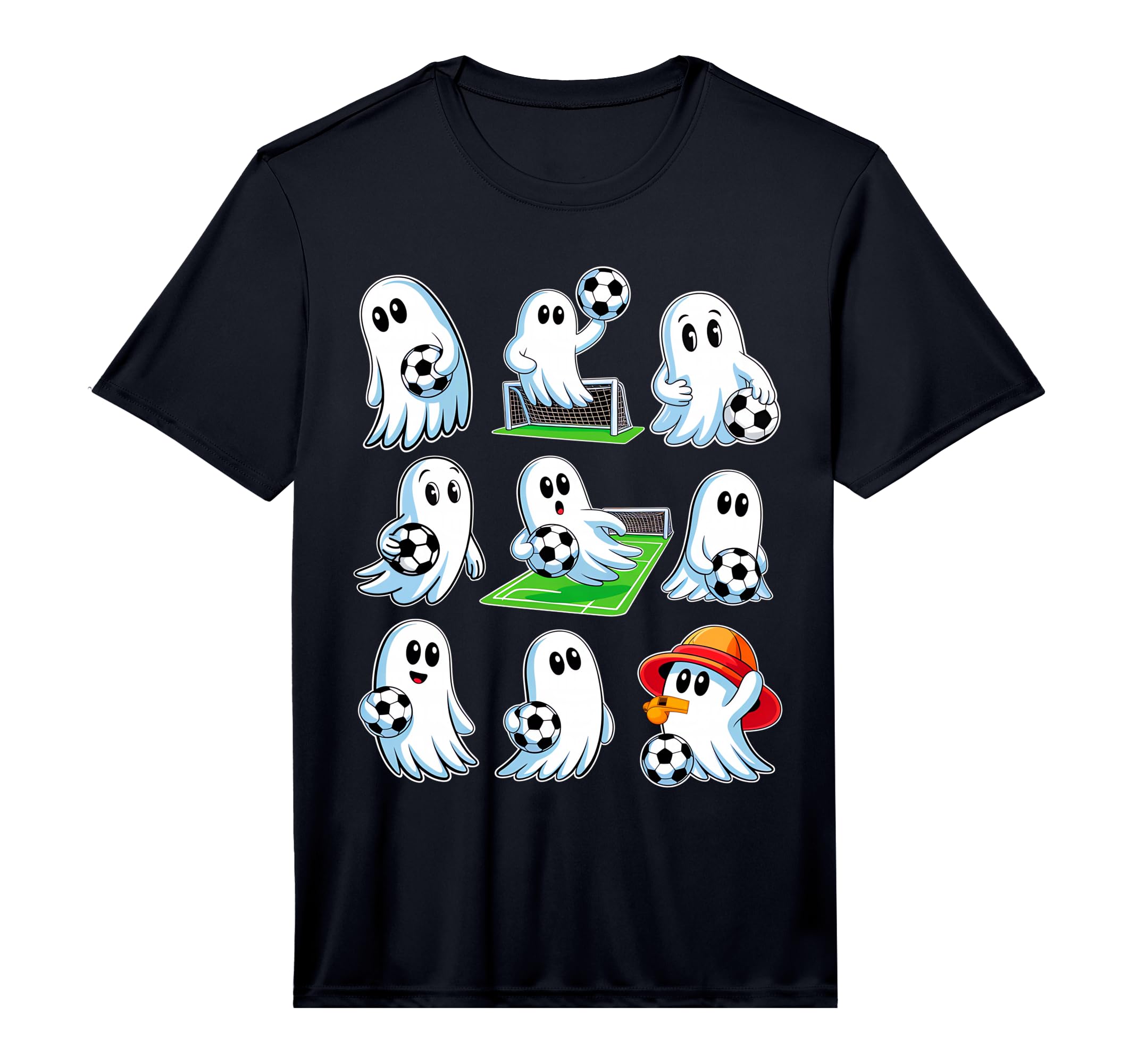 Boo Ghost Halloween Soccer Happy T-Shirt - Fun Novelty Design Unisex - T-Shirt, Sweatshirt, Hoodie