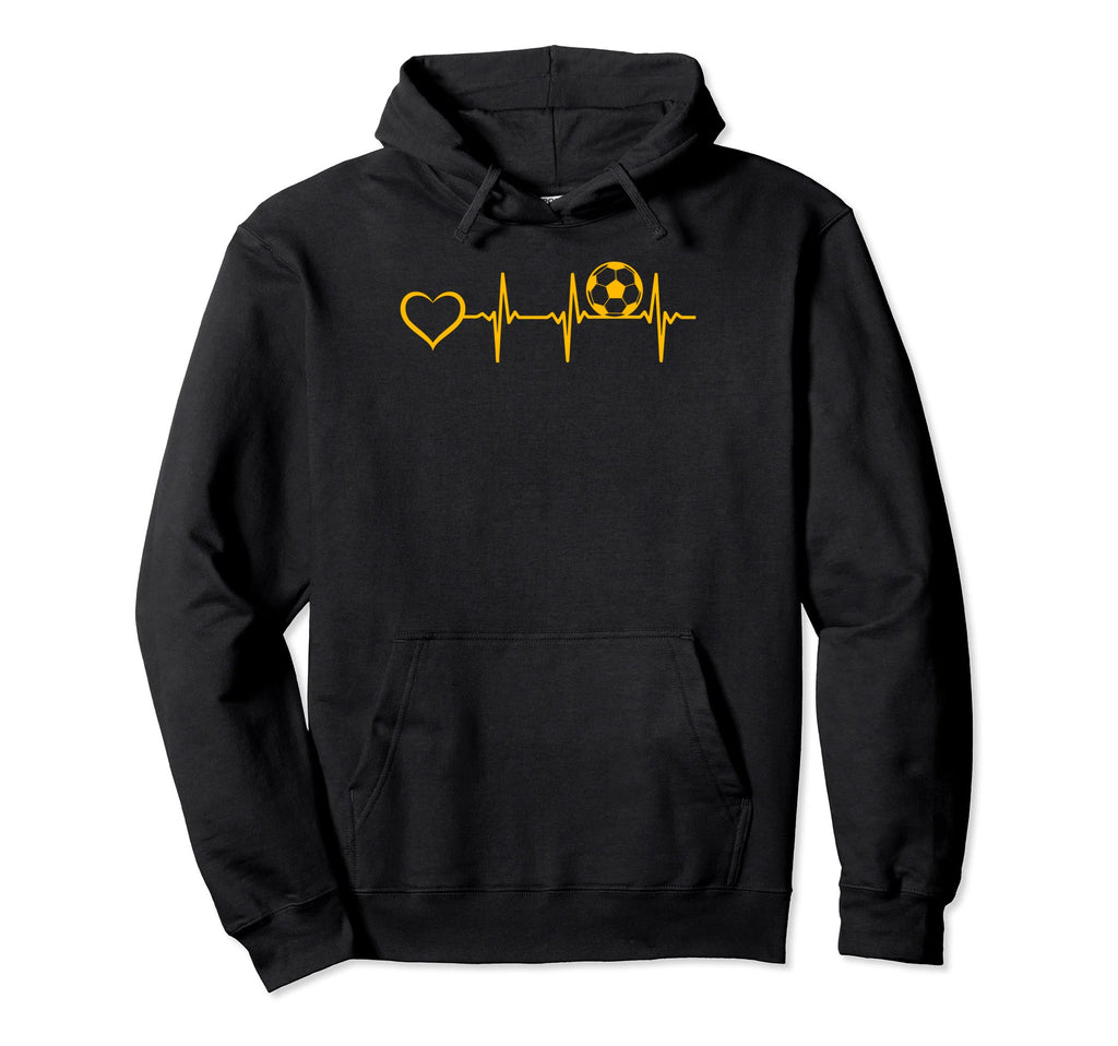 Soccer Heartbeat Heart Soccer Ball Hoodie - Fun Novelty Design for Adults - T-Shirt, Sweatshirt, Hoodie