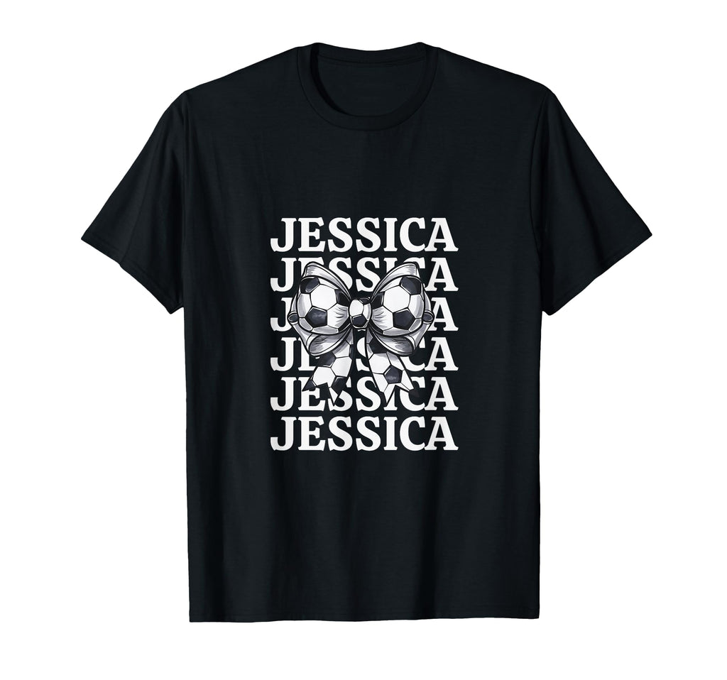 Jessica Personalized Coquette Soccer T-Shirt - Unique Graphic Men Women - T-Shirt, Sweatshirt, Hoodie