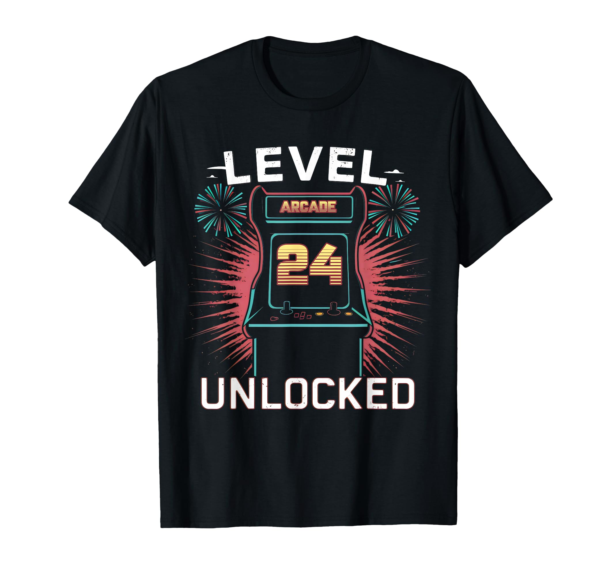 Level 24 Unlocked Video Game 24Th T-Shirt - Novelty Apparel for Adults - T-Shirt, Sweatshirt, Hoodie