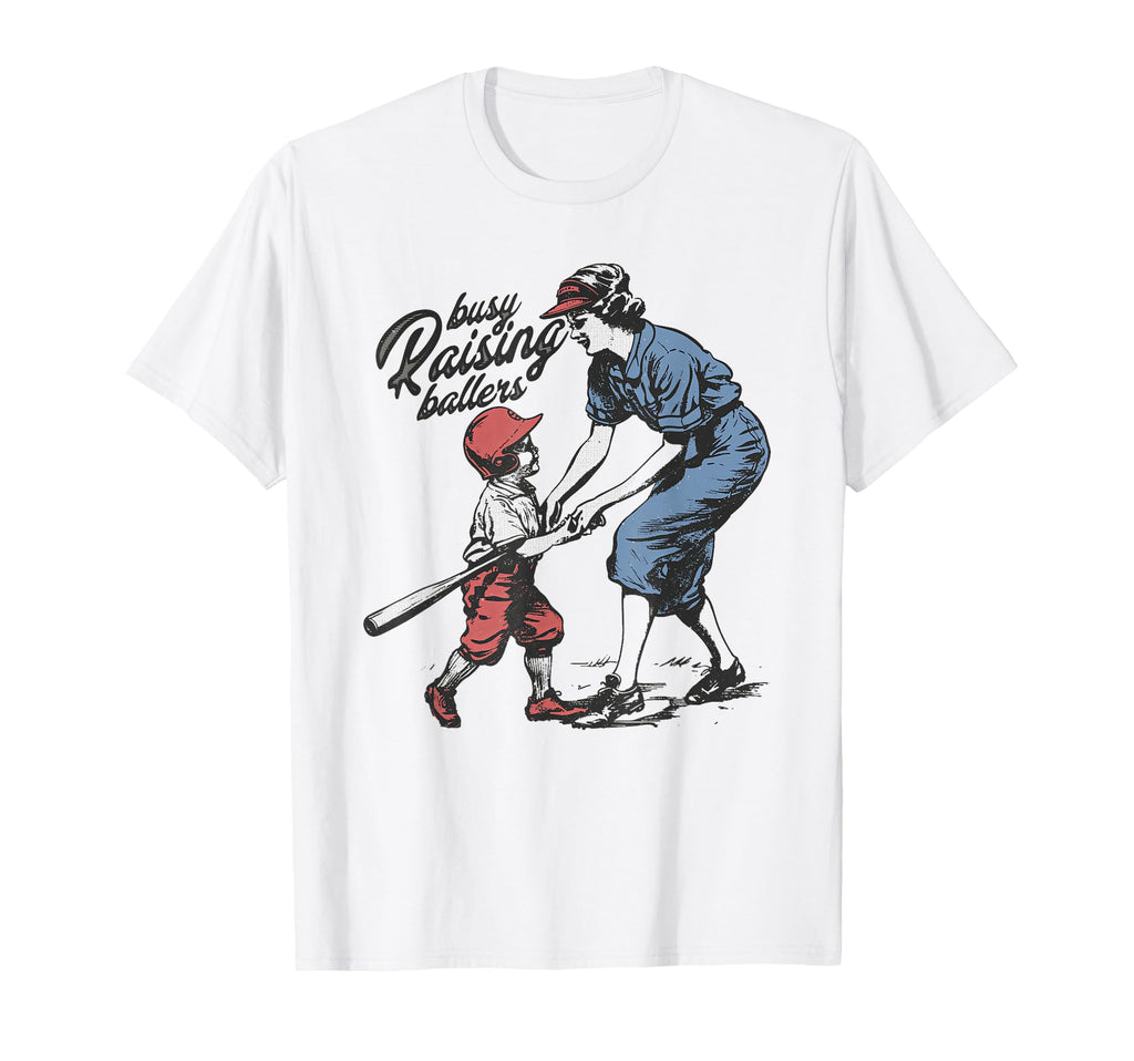 Busy Raising Ballers Baseball Mom Coach T-Shirt - Unique Graphic for Adults - T-Shirt, Sweatshirt, Hoodie