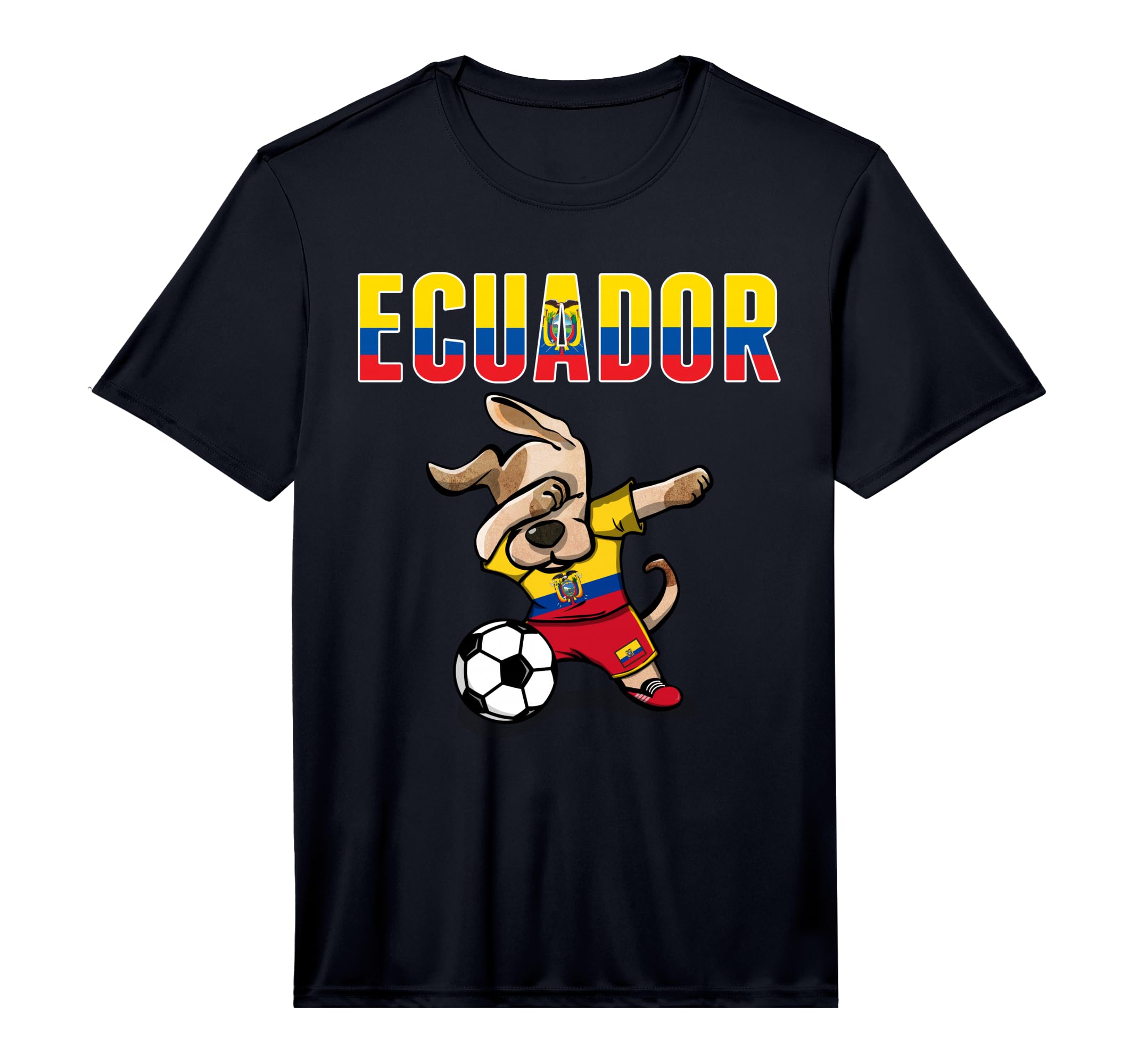 Dabbing Dog Ecuador Soccer Fans Jersey T-Shirt - Trendy Graphic Unisex - T-Shirt, Sweatshirt, Hoodie