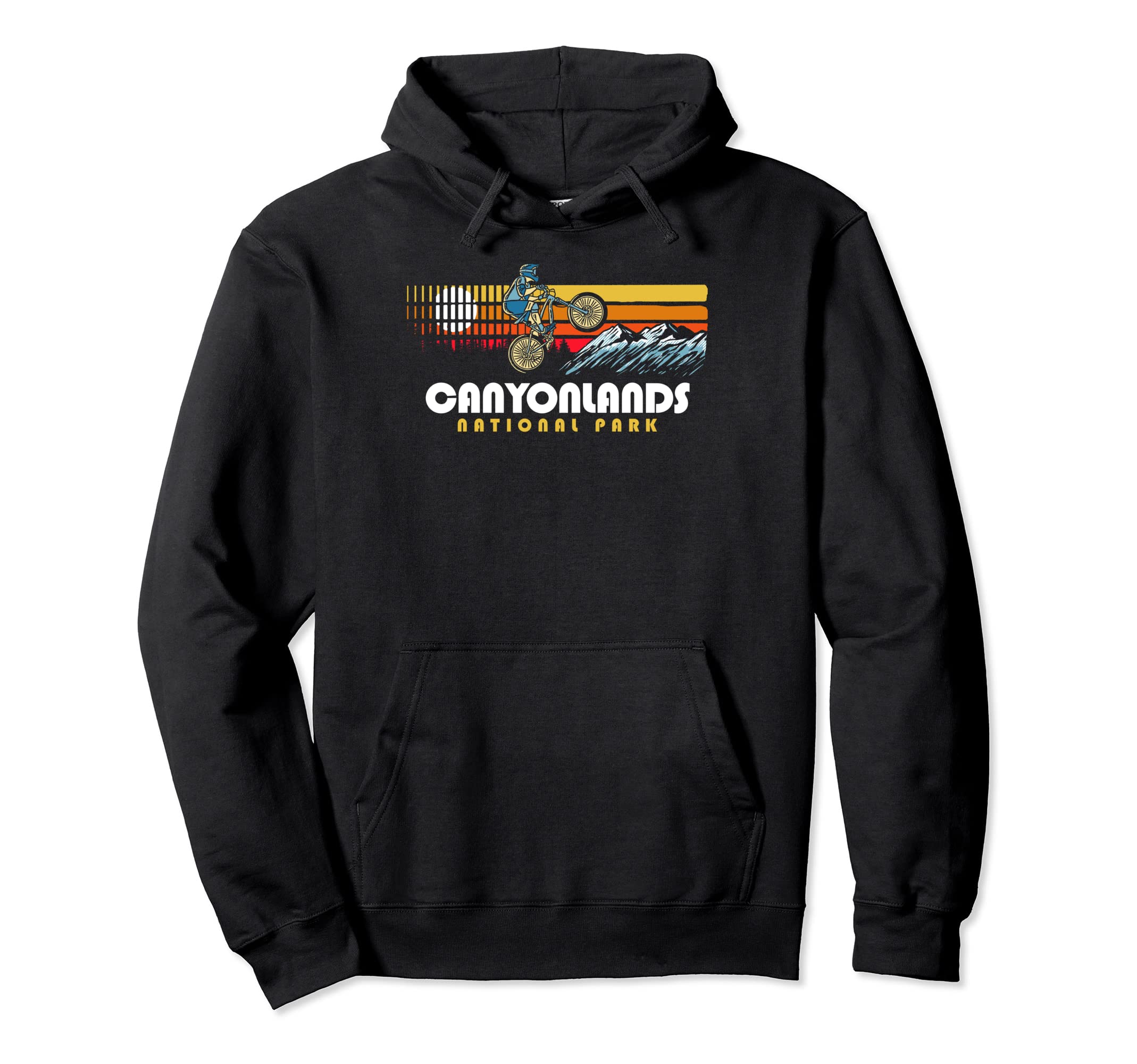 80S Canyonlands National Park Mountain Biker Hoodie - Graphic Print Unisex - T-Shirt, Sweatshirt, Hoodie