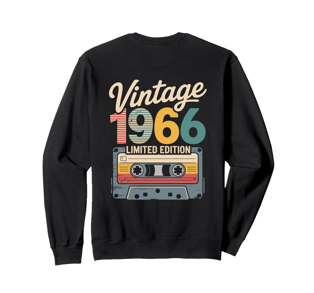 Born 1966 Cassette Tape 60Th Birthday Sweatshirt - Minimalist Print Unisex - T-Shirt, Sweatshirt, Hoodie